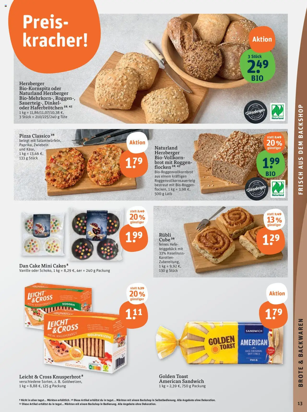 Tegut - Hessen, Niedersachsen, Rheinland-Pfalz - gültig ab dem 28.07.2025 | Seite: 15 | Produkte: Toast, Brot, Pizza, Flocken
