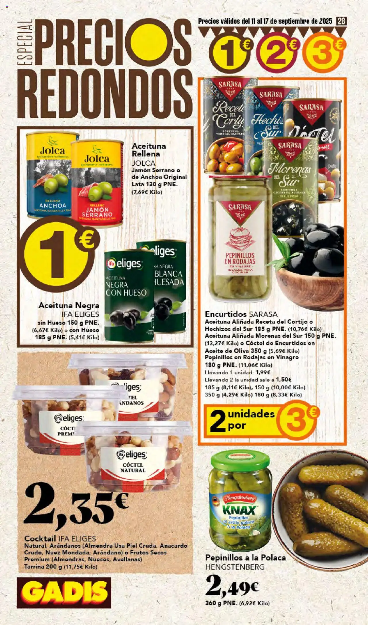 Gadis folleto │ válido desde el 11.09.2025 | Página: 28 | Productos: Aceite, Frutos secos, Aceite de oliva, Δεξαμενή