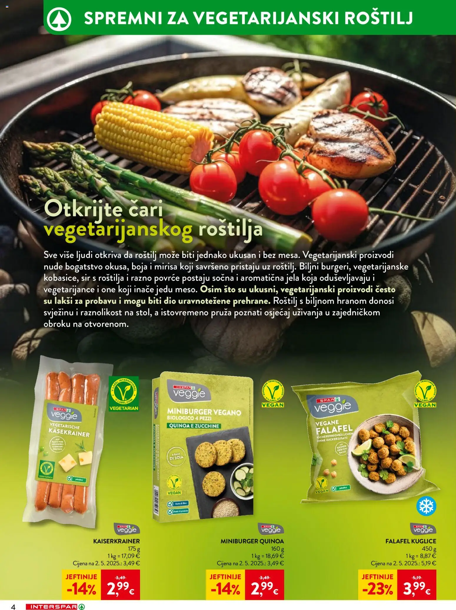 Interspar katalog | vrijedi od 15.04.2026 | Stranica: 4 | Proizvodi: Roštilj, Sir, Povrće, Vegeta