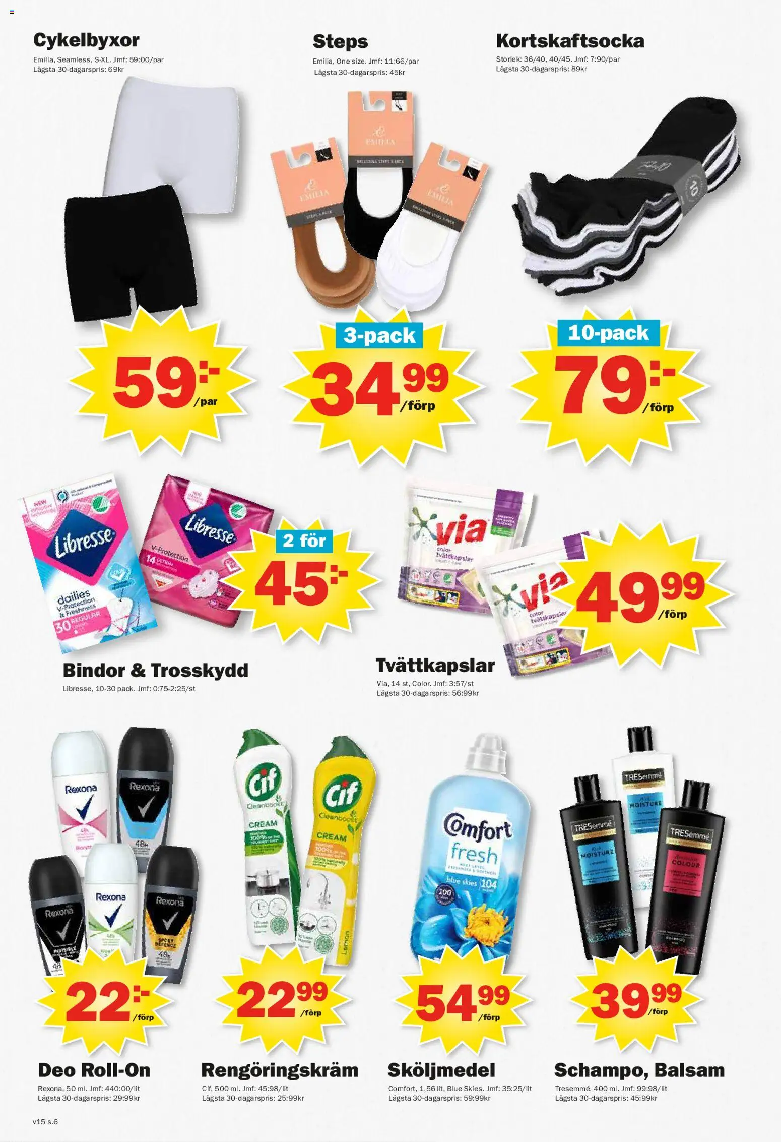 Pekås reklamblad aktuell från 07.04.2026 | Sida: 6 | Produkter: Trosskydd, Sköljmedel, Tvättkapslar, Citron