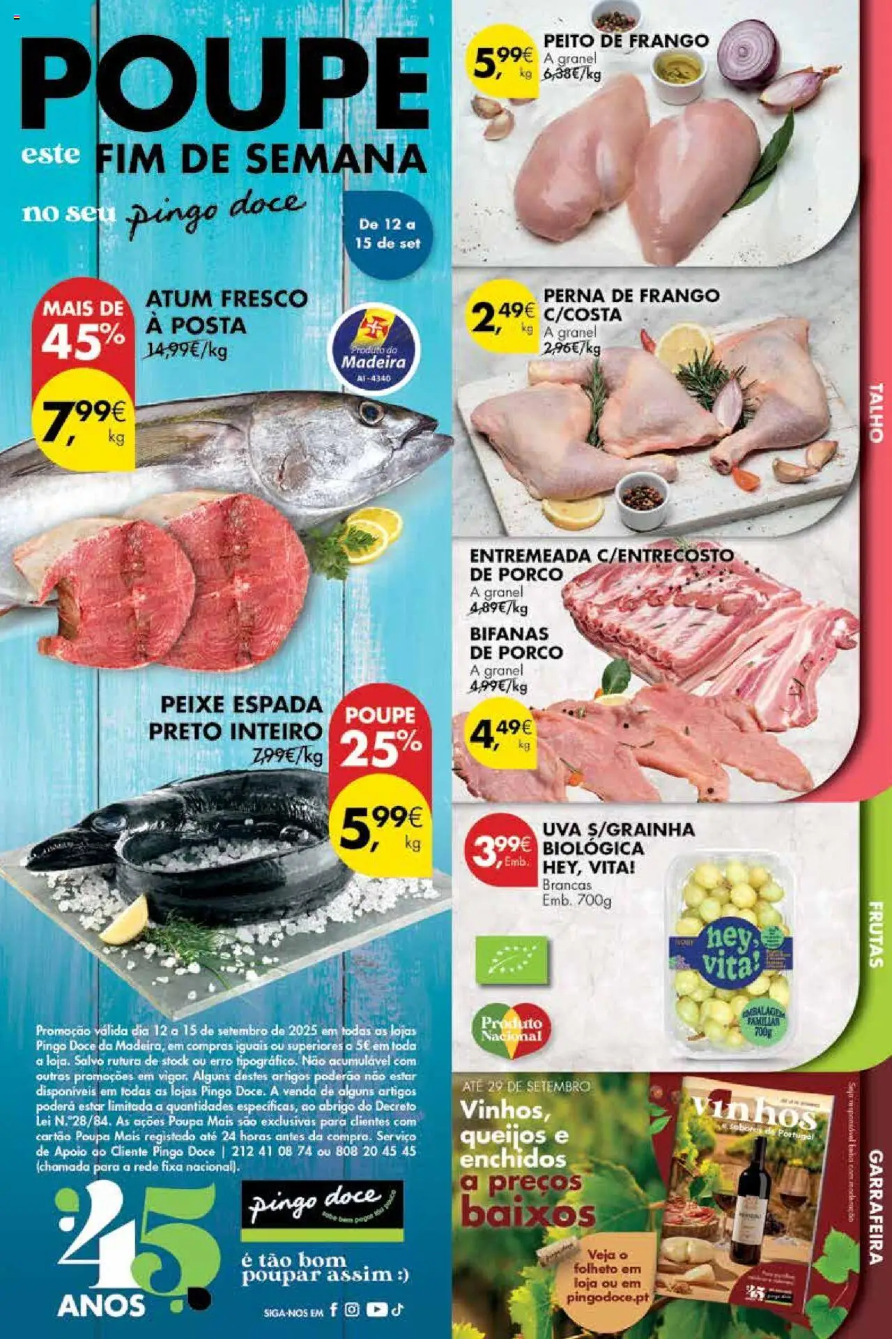 Pingo Doce Poupe este Fim de Semana Madeira │ válido de 12.09.2025 | Página: 1 | Produtos: Atum, Peito de frango, Frango, Peixe