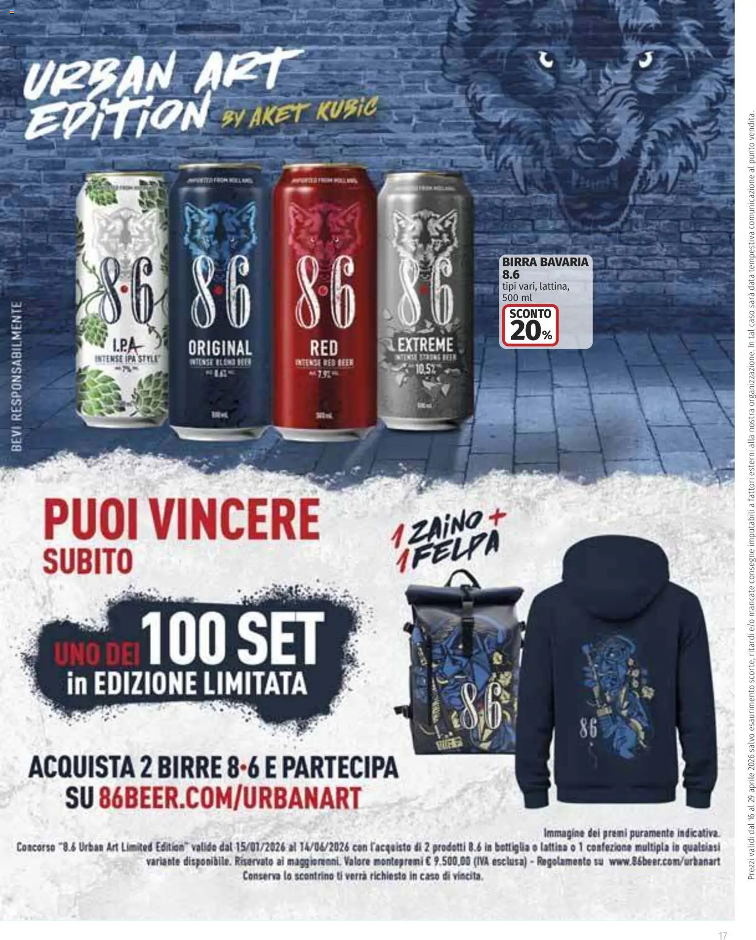 Volantino COOP del 16.04.2026 | Pagina: 17 | Prodotti: Birra, Zaino, Data, Bottiglia