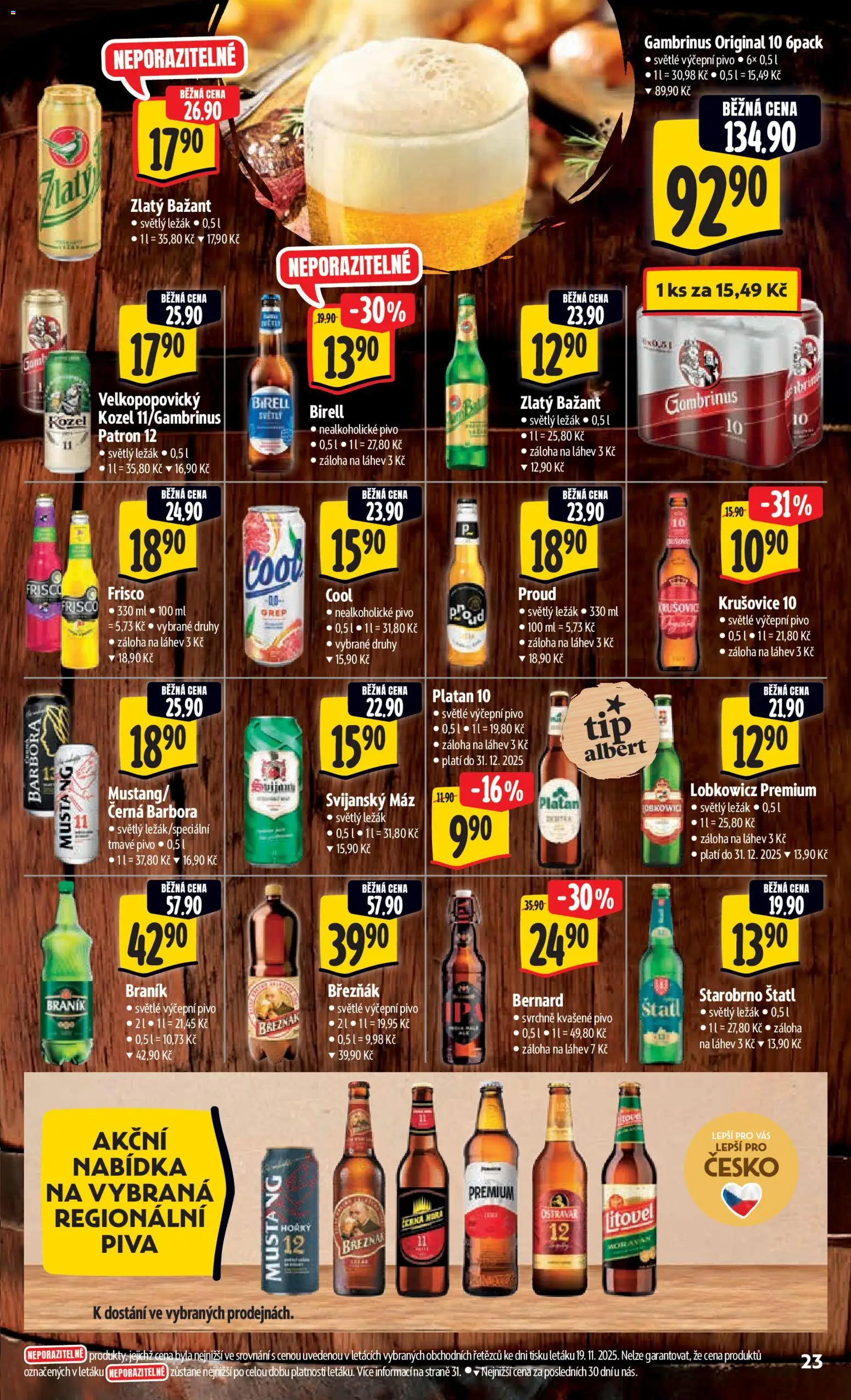 Albert leták - Hypermarket od 26.11.2025 | Strana: 33 | Produkty: Birell, Braník, Krušovice, Gambrinus