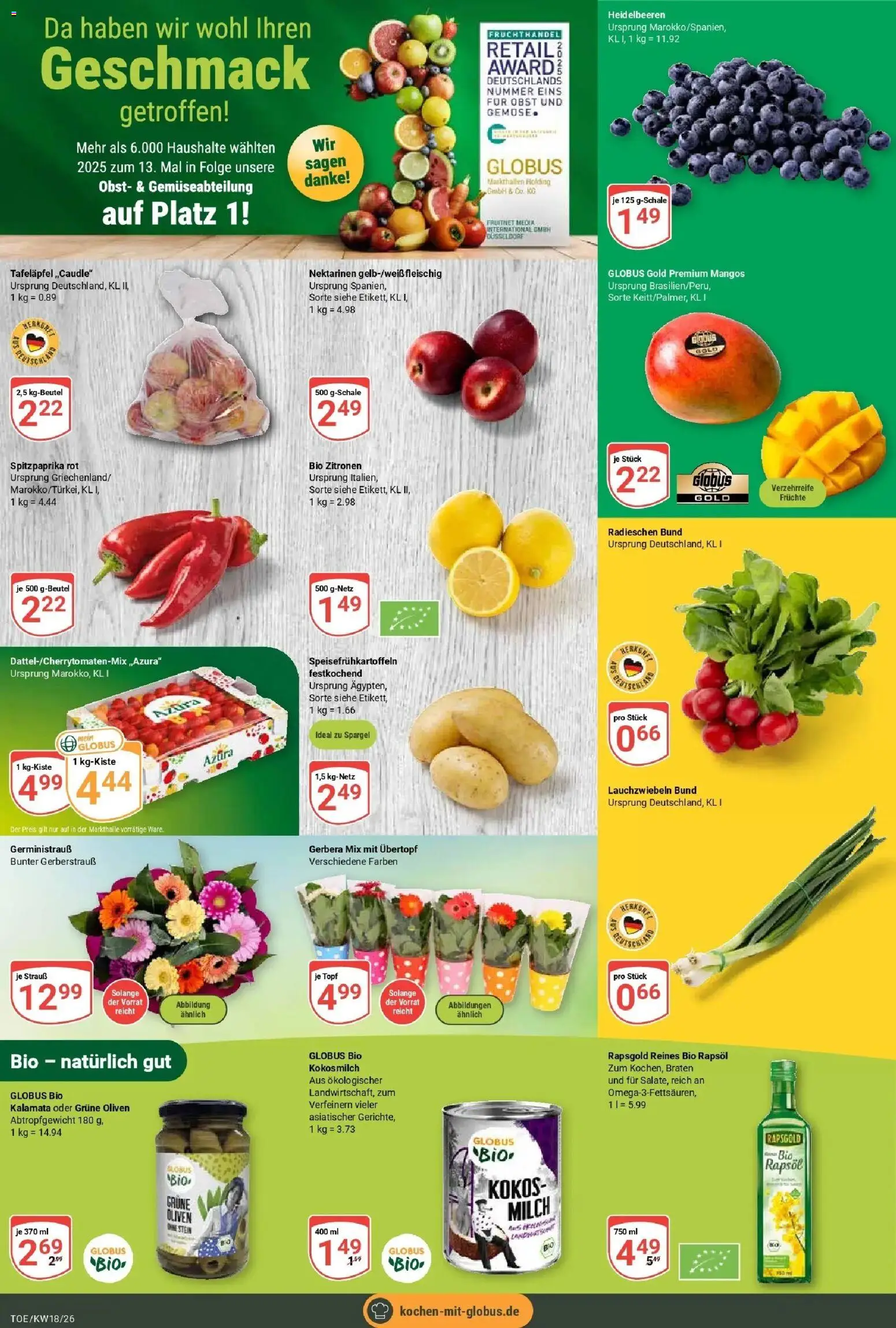 Globus Prospekt Tönisvorst	 – gültig ab 27.04.2026 | Seite: 8 | Produkte: Nektarinen, Spargel, Obst, Zitronen