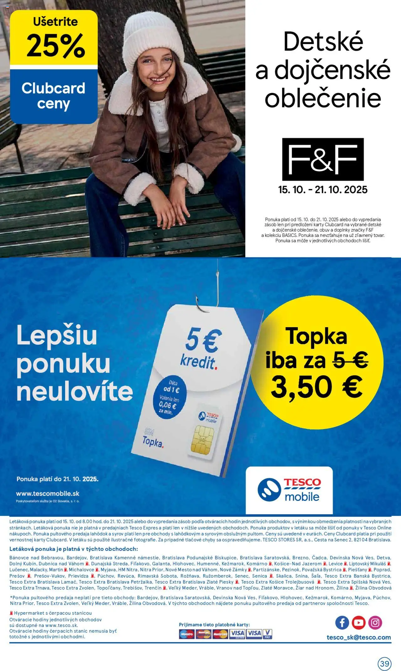 Nové Tesco akcie – leták je platný od 15.10.2025 | Strana: 39 | Produkty: Hodiny