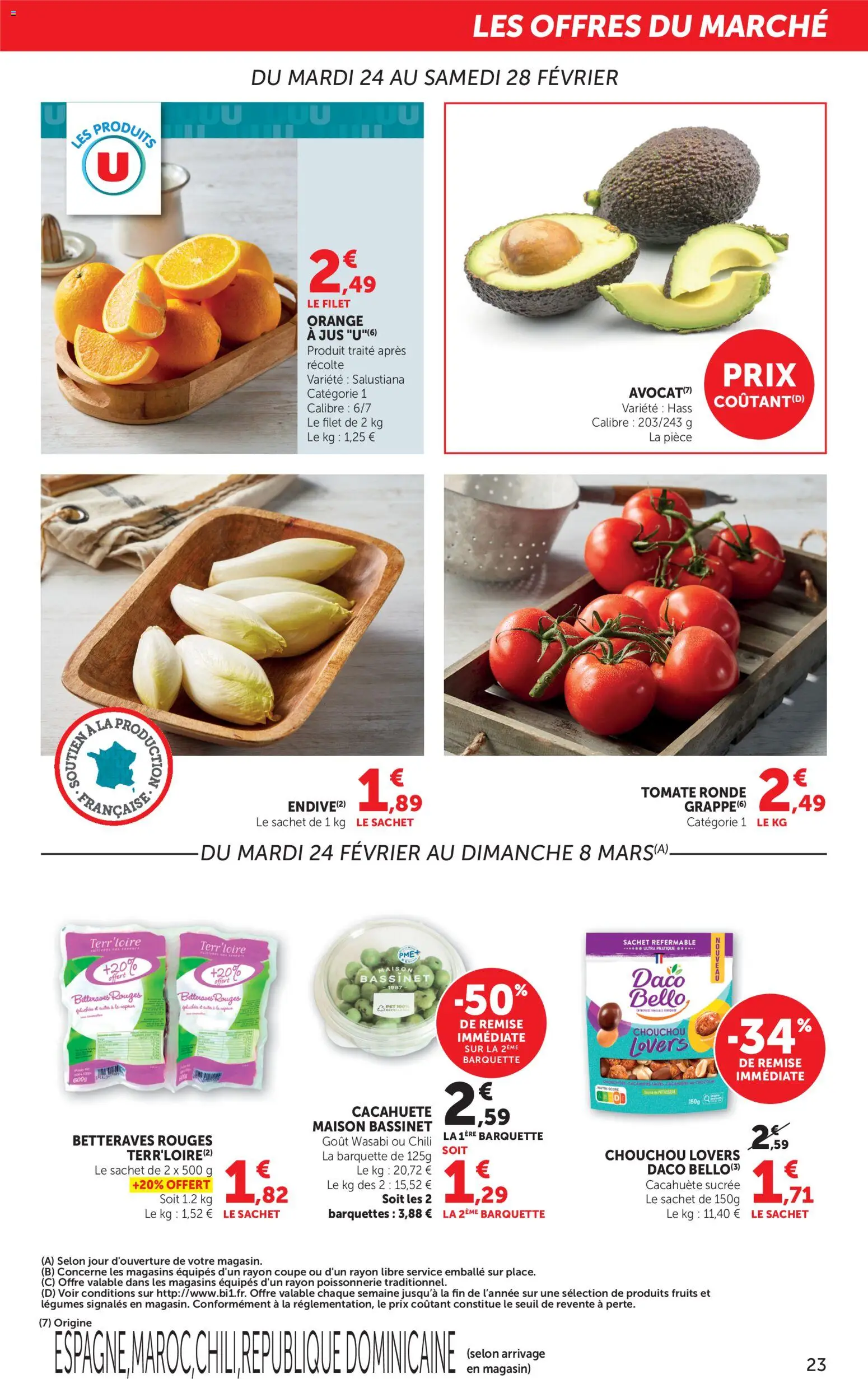 {H1} | Page: 23 | Produits: Cacahuète, Poissonnerie, Wasabi, Jus