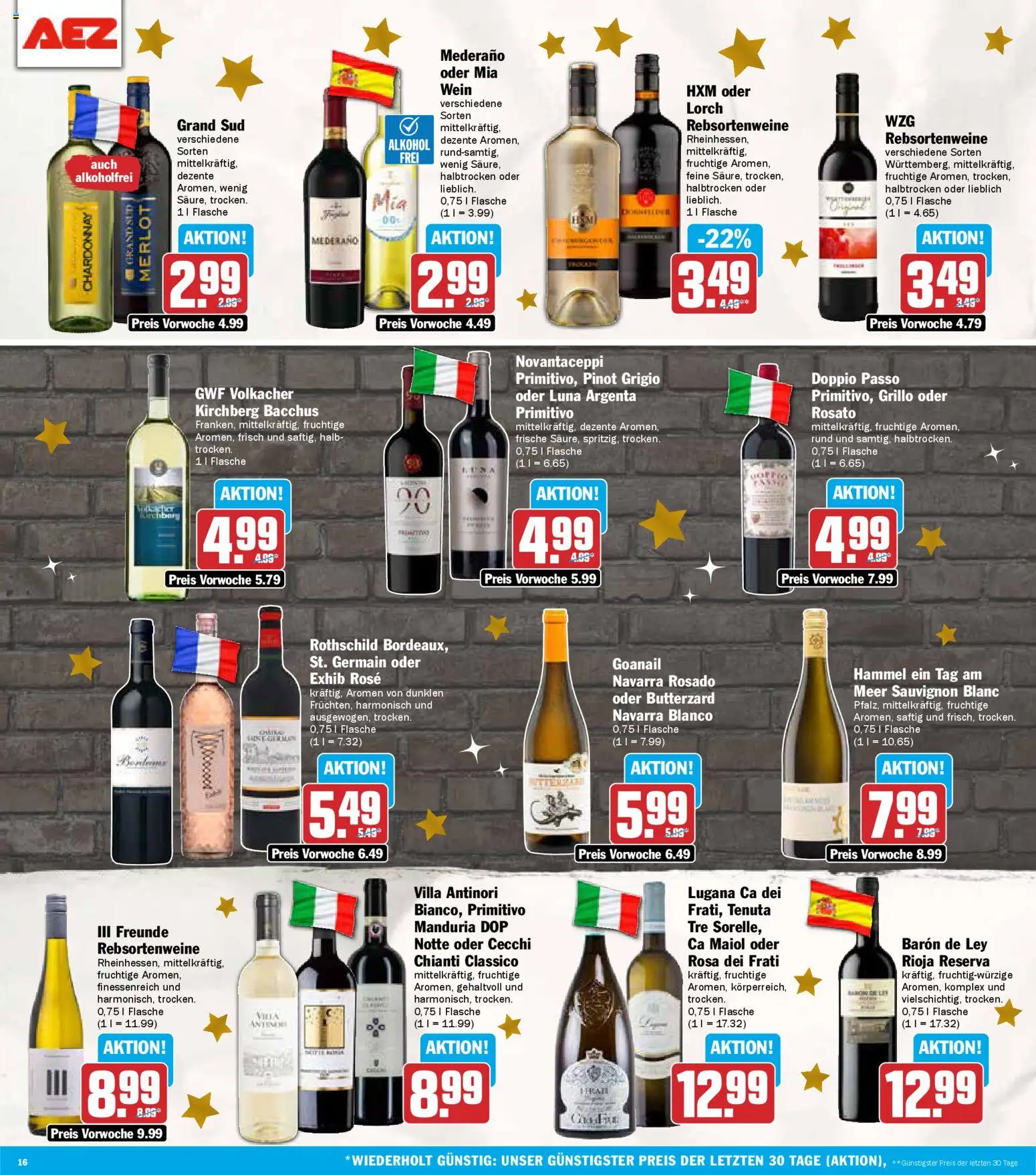 AEZ Prospekt 	 – gültig ab 22.12.2025 | Seite: 16 | Produkte: Merlot, Doppio Passo, Grand sud, Wein