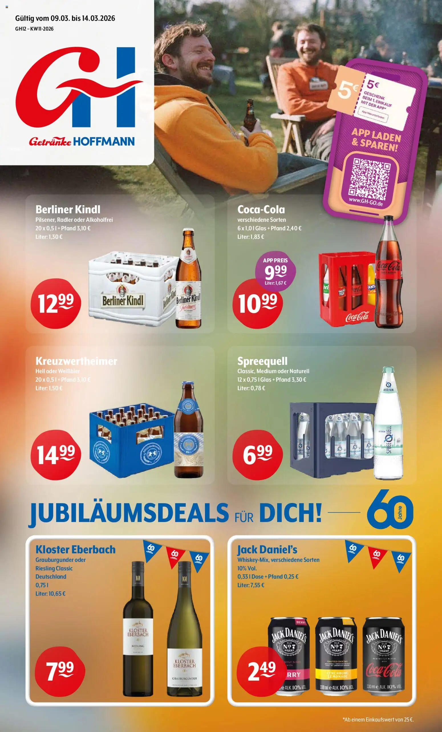Getränke Hoffmann - Brandenburg – gültig ab 09.03.2026 | Seite: 1 | Produkte: Berliner, Coca cola, Jack Daniel's, Radler