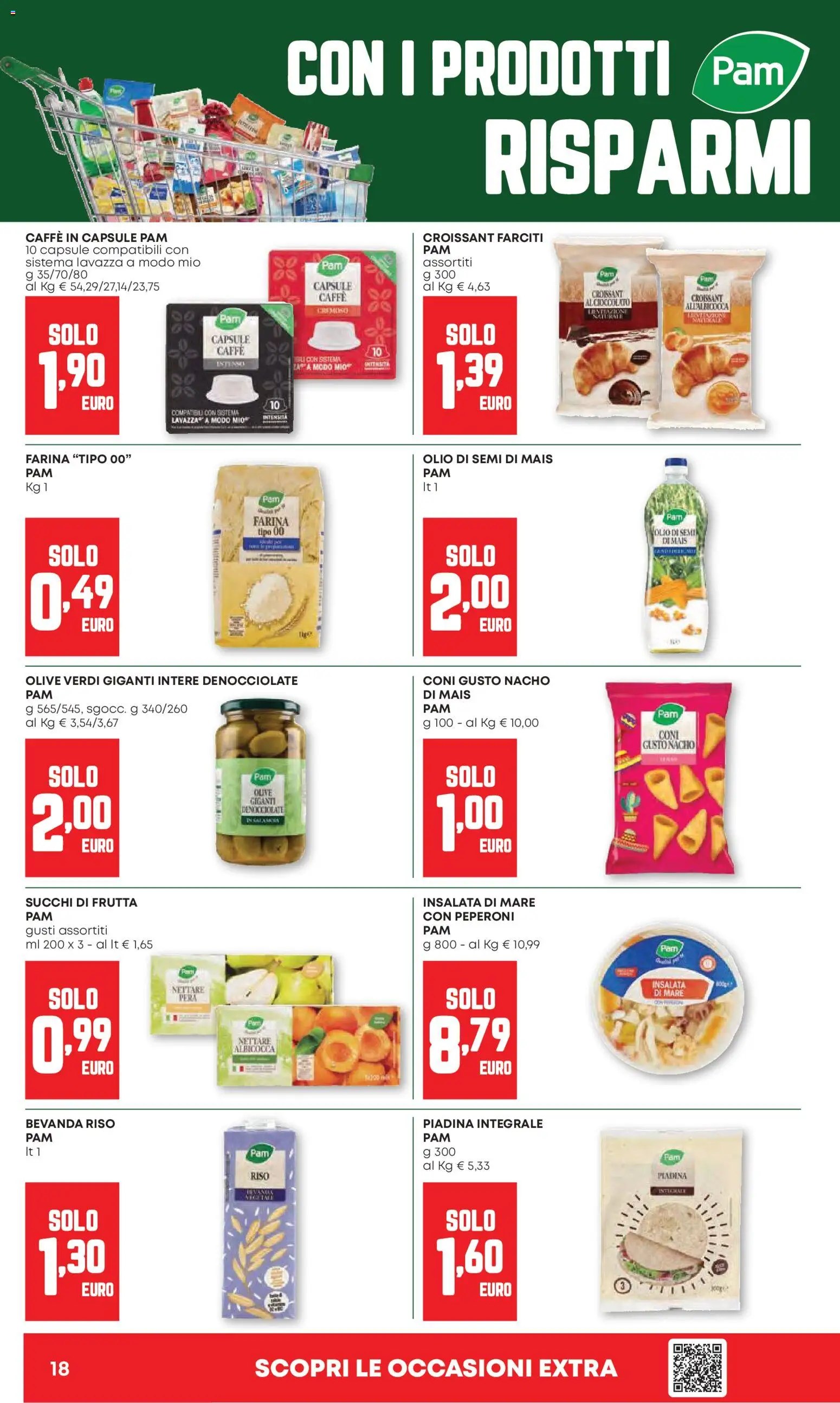 Volantino PAM del 07.04.2026 | Pagina: 18 | Prodotti: Riso, Peperoni, Pera, Croissant