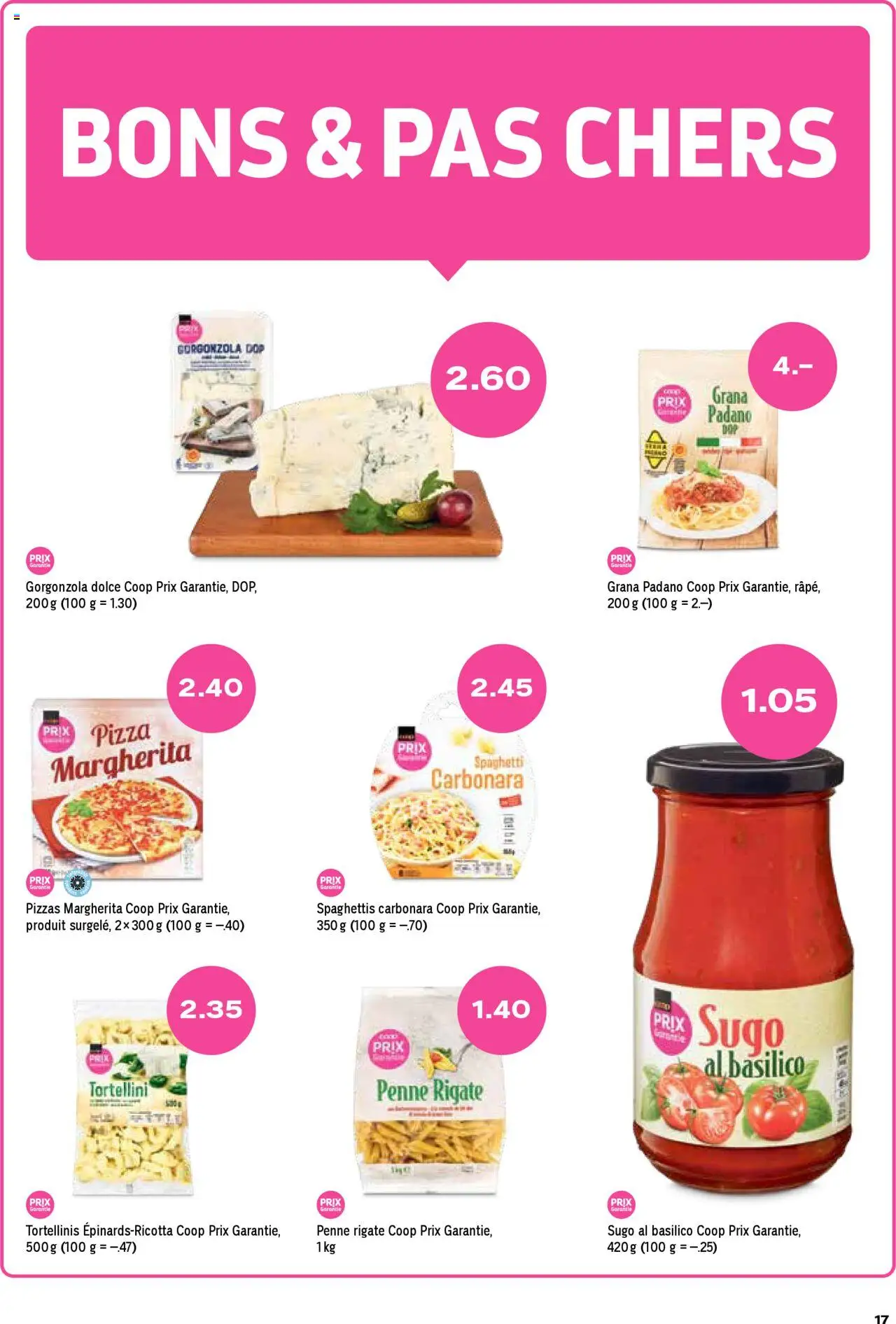 Coop - Les actions de la semaine ab 21.08.2025 | Seite: 17 | Produkte: Pizza, Pasta