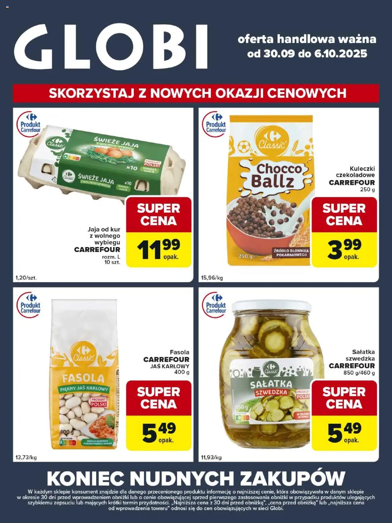 Carrefour Gazetka - Globi od 30.09.2025 | Strona: 2 | Produkty: Sałatka szwedzka, Sałatka, Jaja