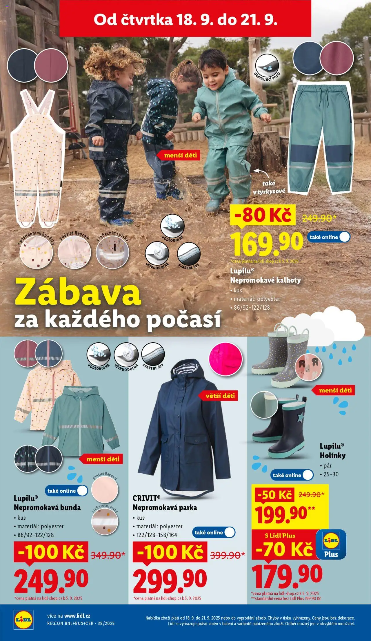Lidl leták od 18.09.2025 | Strana: 40 | Produkty: Bunda, Holínky, Pants, Nepromokavé kalhoty
