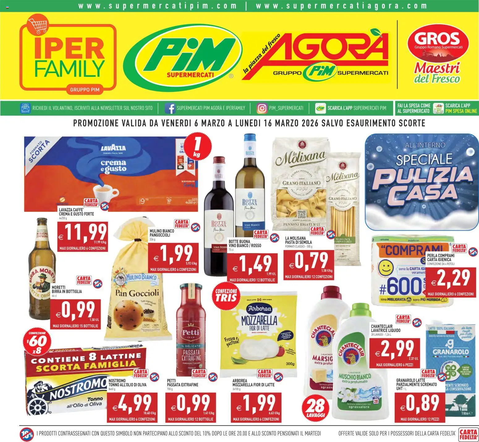 Volantino PIM Supermercati del 06.03.2026 | Pagina: 1 | Prodotti: Crema, Pomodoro, Vino, Tonno