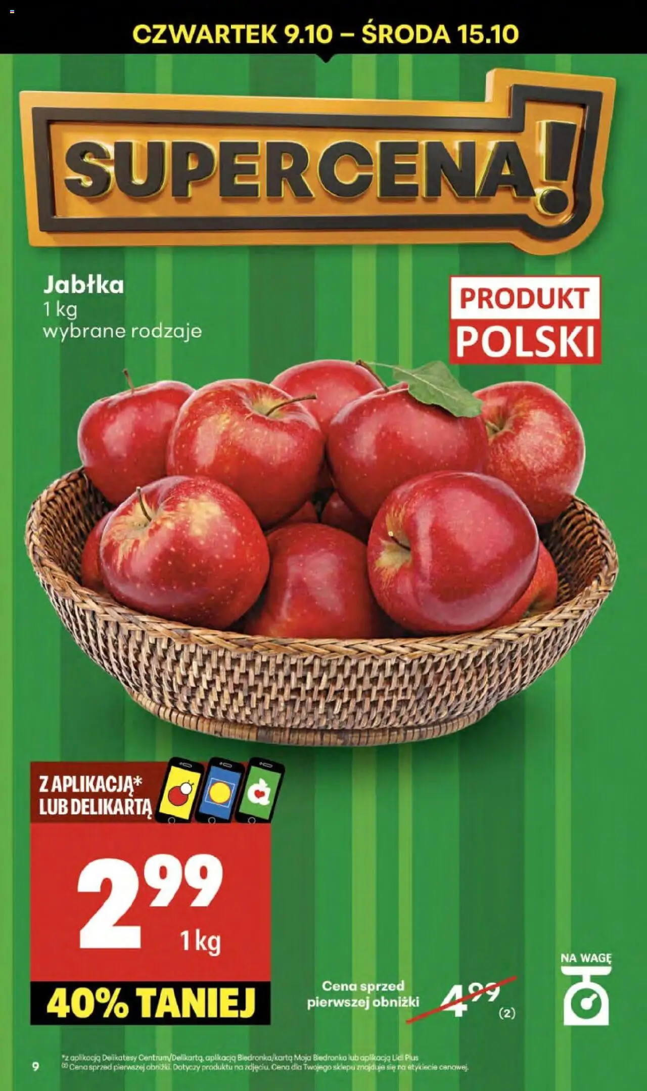 Delikatesy Centrum Gazetka od 09.10.2025 | Strona: 9 | Produkty: Delikatesy, Jabłka