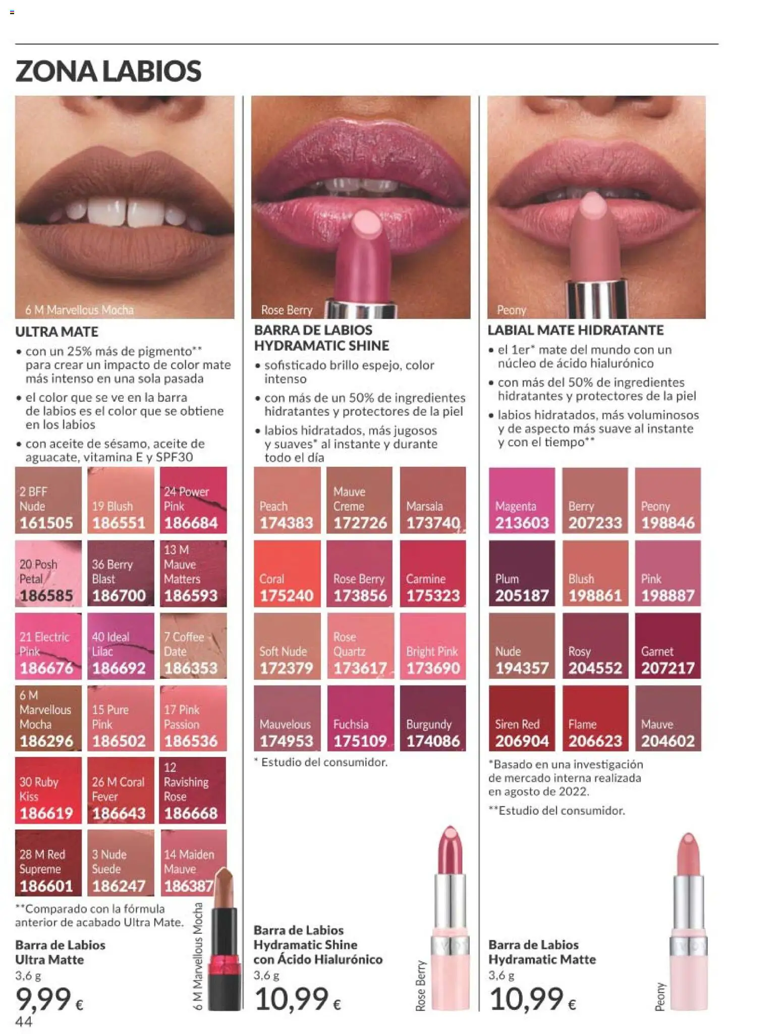 Catálogo AVON campaña 4 │ válido desde el 01.04.2026 | Página: 44 | Productos: Κρεμάστρα, Aceite, Barra de labios