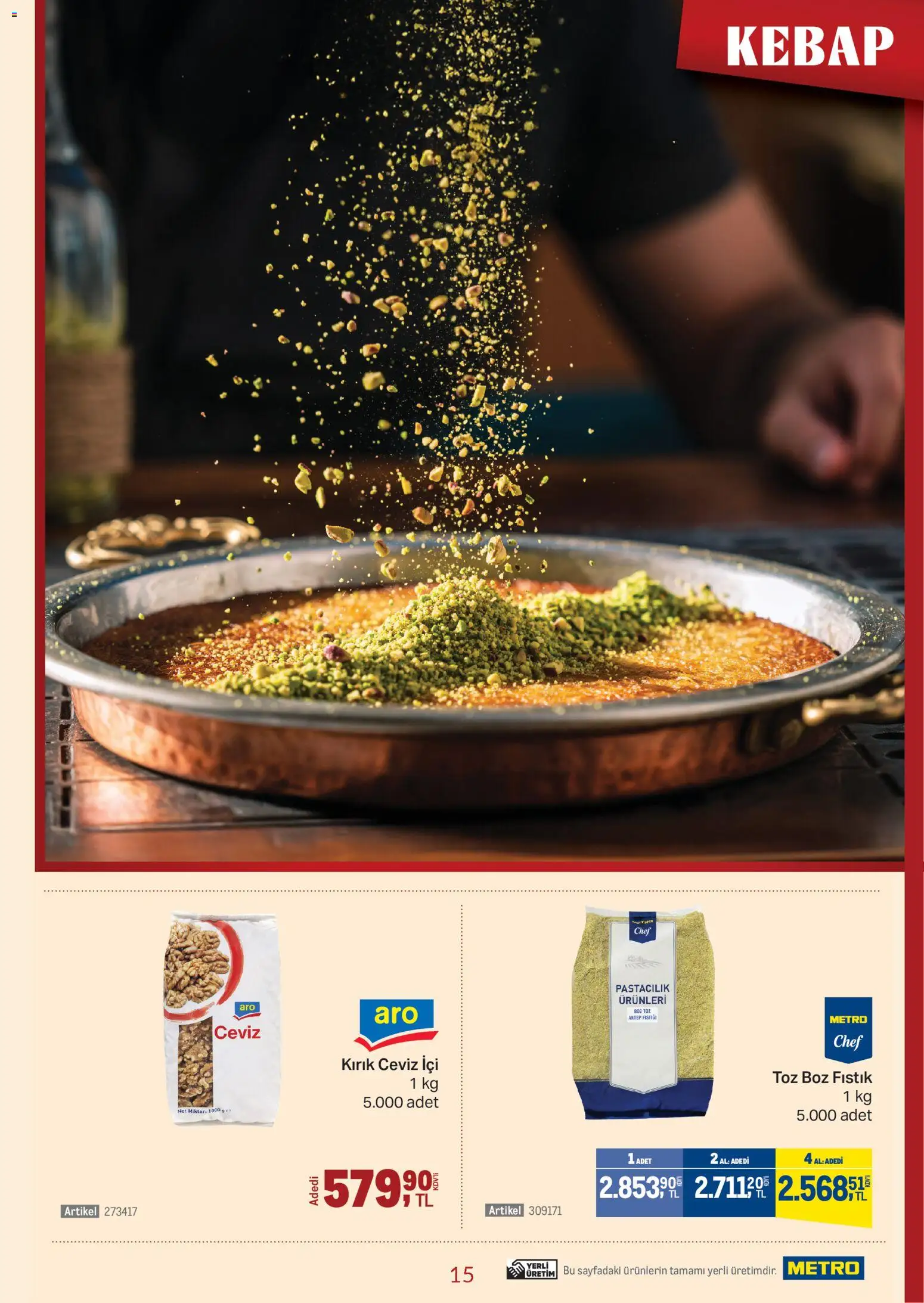 Metro - Kebap Kataloğu - 14.01.2026 tarihinden itibaren geçerlidir | Sayfa: 15 | Ürünler: Fıstık, Ceviz