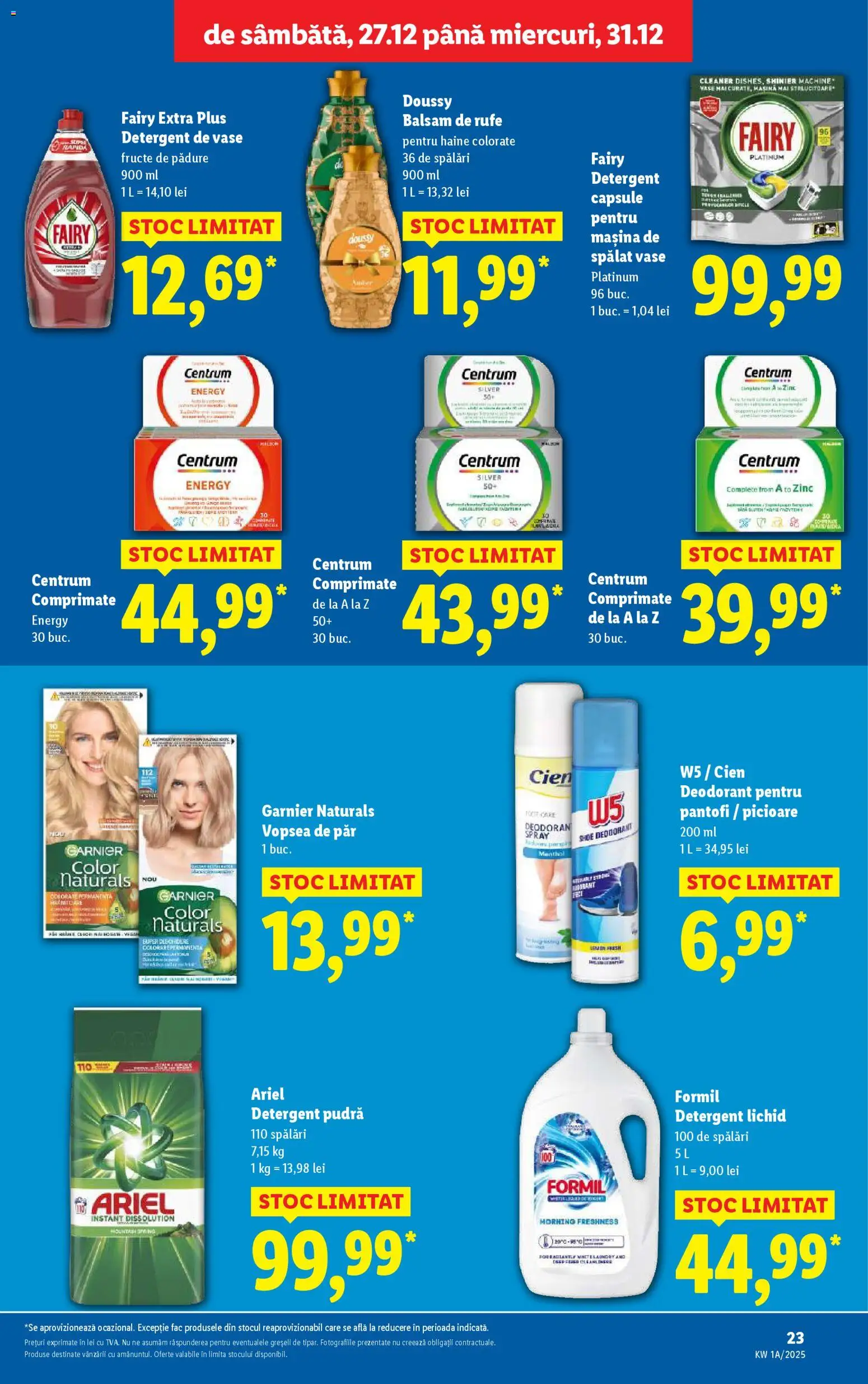 Noul catalog Lidl – valabil de la 27.12.2025 | Pagină: 23 | Produse: Mașină De Spălat, Balsam, Deodorant, Fructe