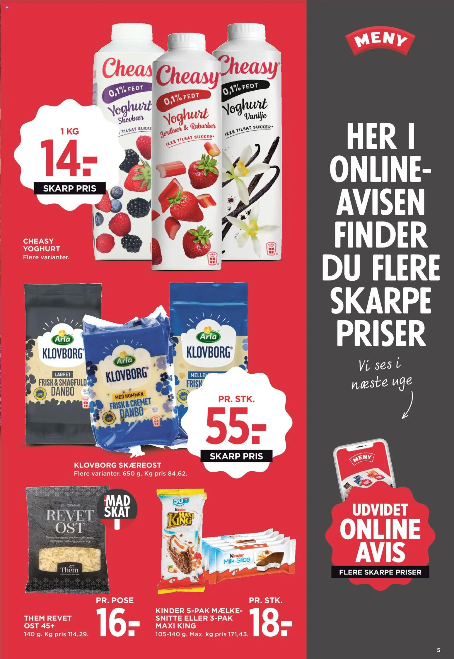 Meny tilbudsavis – gyldig fra 24.10.2025 | Side: 5 | Produkter: Rabarber, Yoghurt, Jordbær, Pasta
