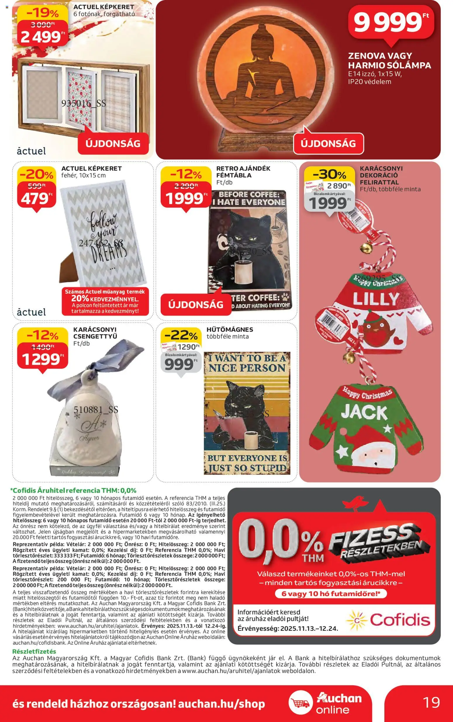 Auchan akciós ujság - amely érvényes a következő dátumtól: 13.11.2025 | Oldal: 19 | Termékek: Szőlő, Képkeret, Dekoráció, Só