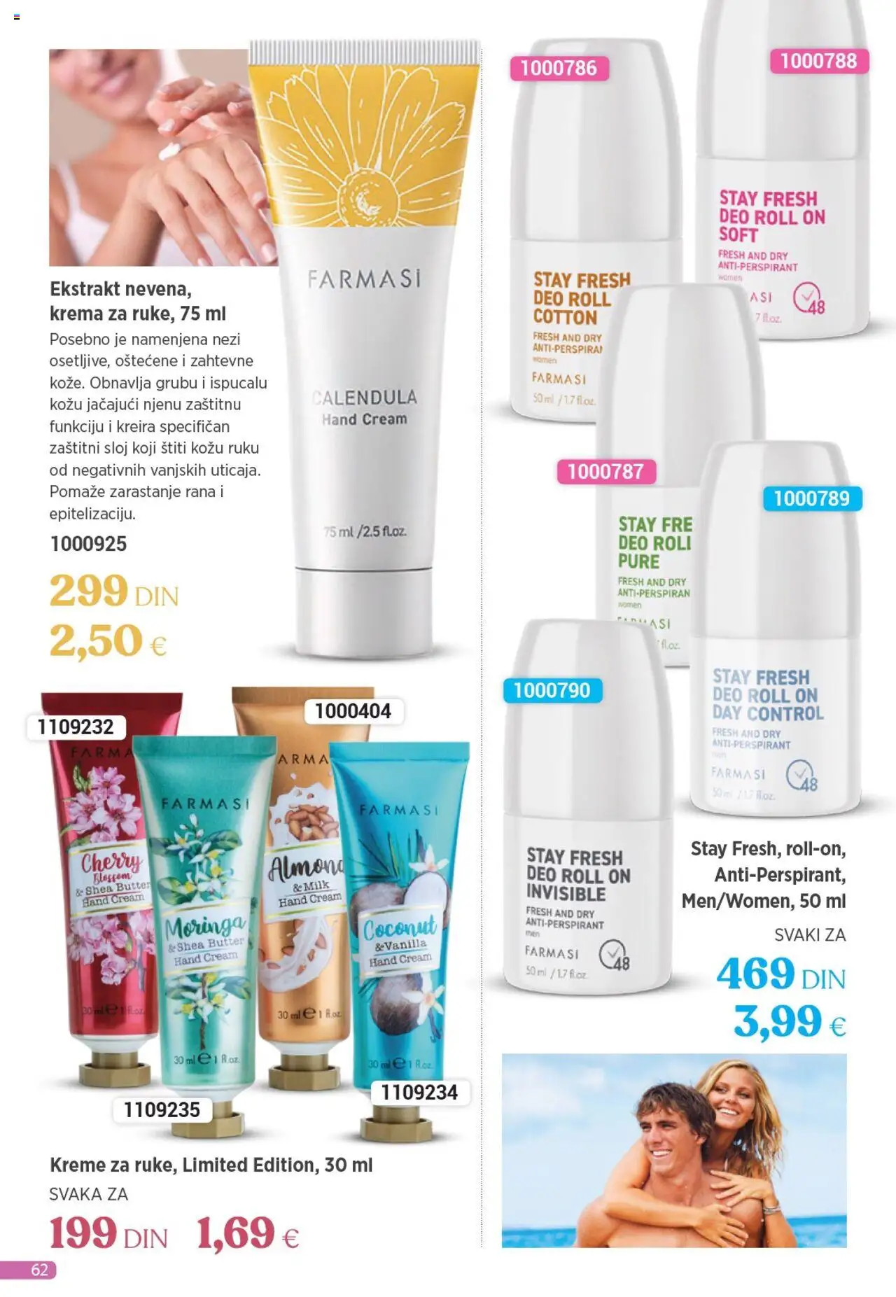 Farmasi katalog - važi od 01.08.2025 | Strana: 62 | Proizvode: Krema, Antiperspirant