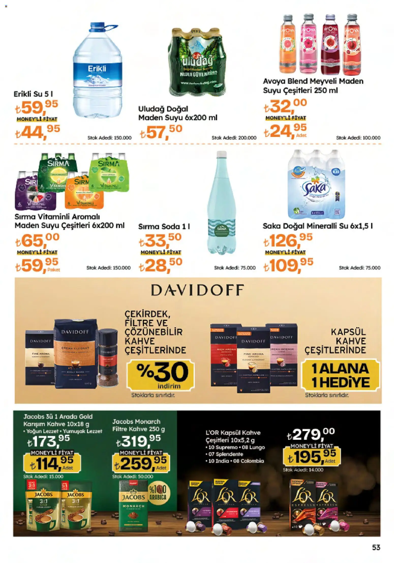 Migros Black Friday - 20.11.2025 tarihinden itibaren geçerlidir | Sayfa: 53 | Ürünler: Kahve, Su, Soda, Maden suyu