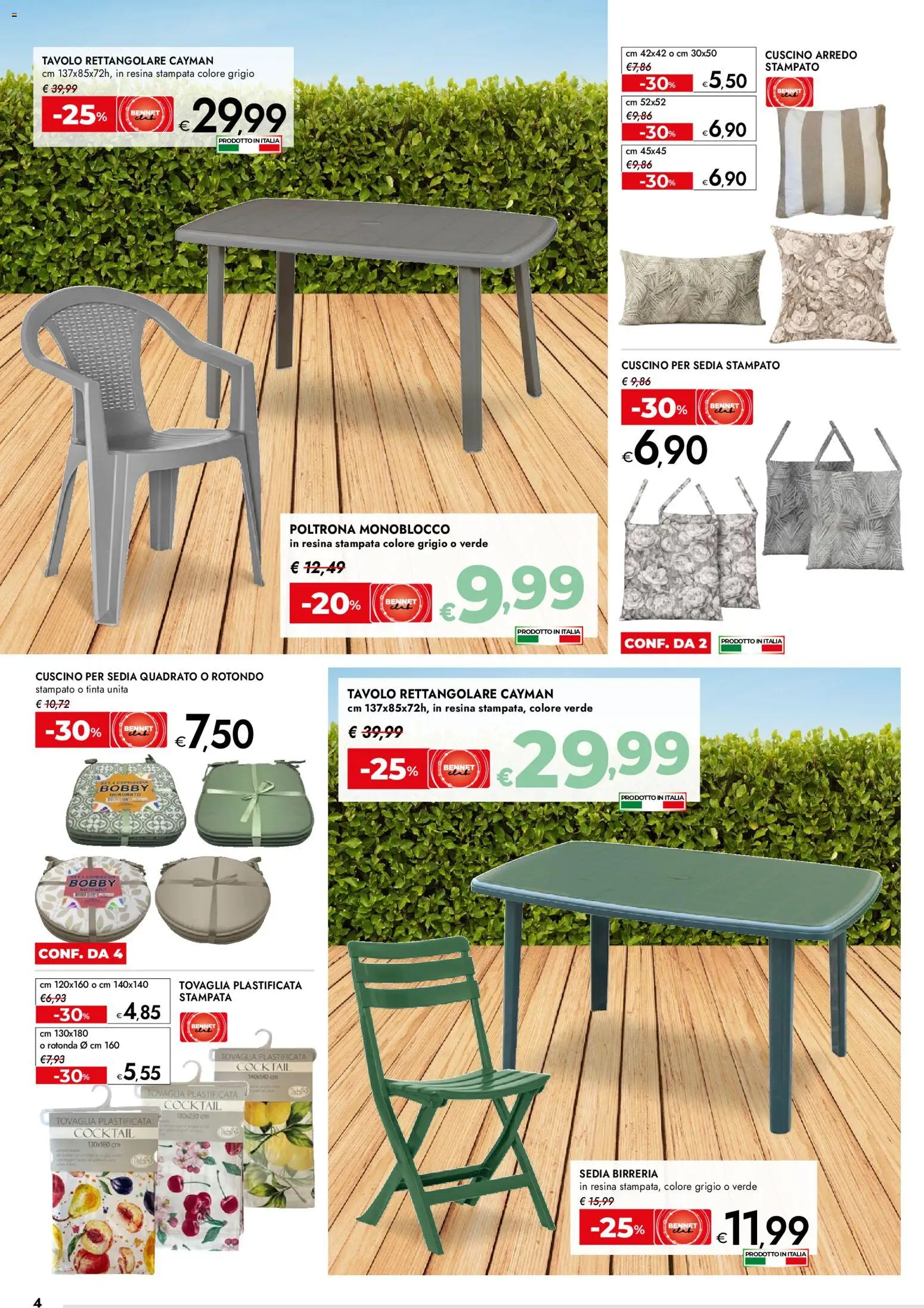 Volantino bennet del 07.04.2026 | Pagina: 4 | Prodotti: Poltrona, Tavolo, Tovaglia, Sedia