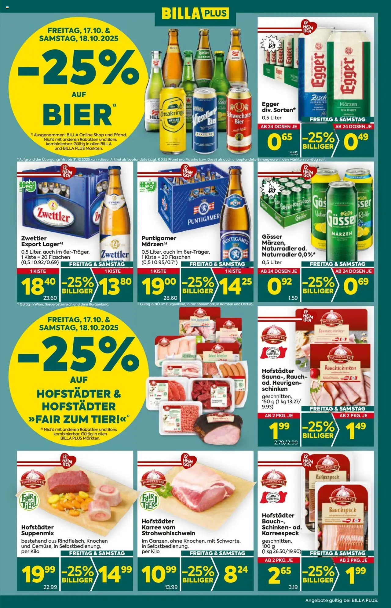 Billa Plus Flugblatt - Niederösterreich gültig ab 16.10.2025 | Seite: 3 | Produkte: Schinken, Bier