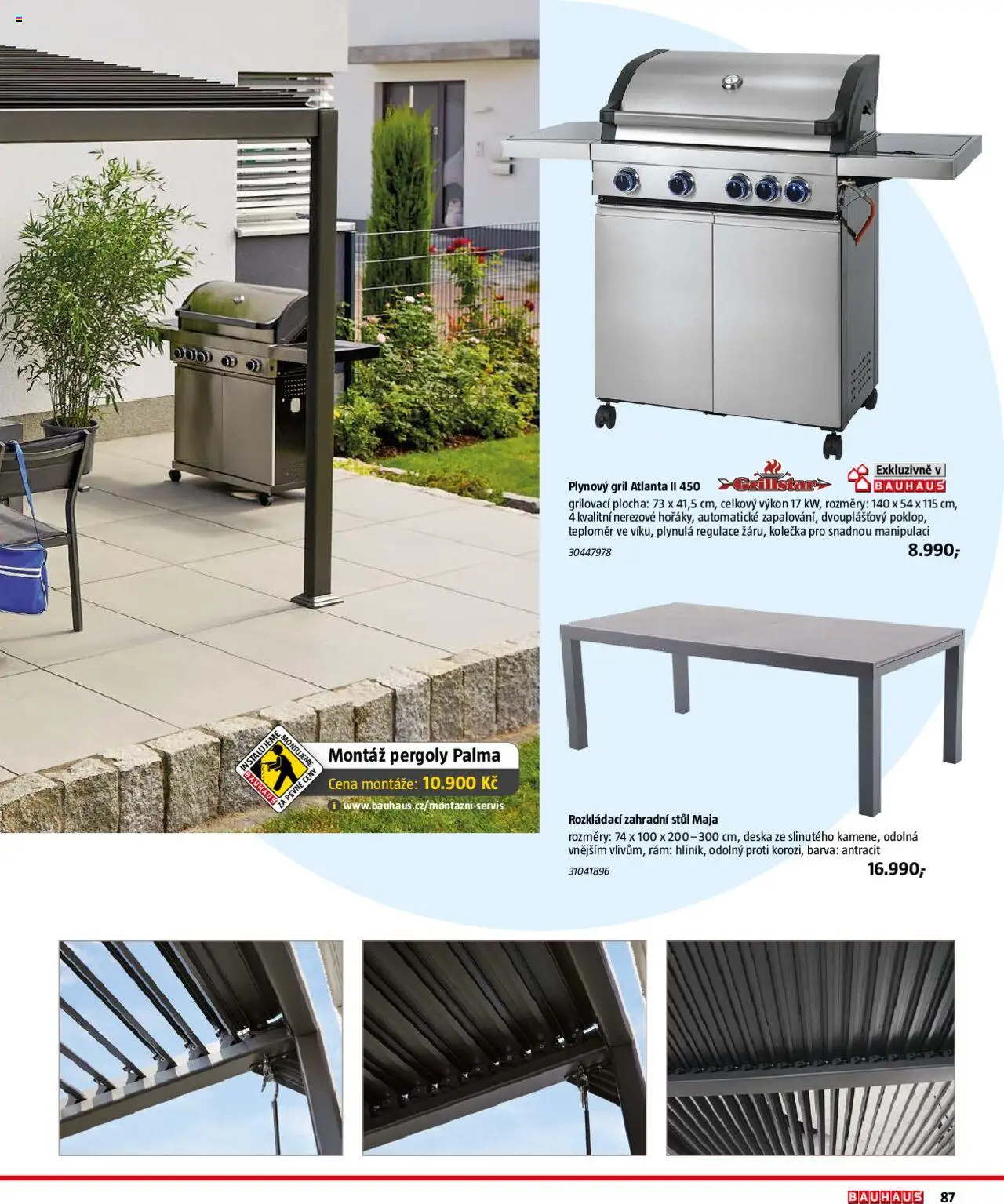 Bauhaus katalog Zahradní nábytek od 01.04.2025 | Strana: 87 | Produkty: Gril, Teploměr, Stůl