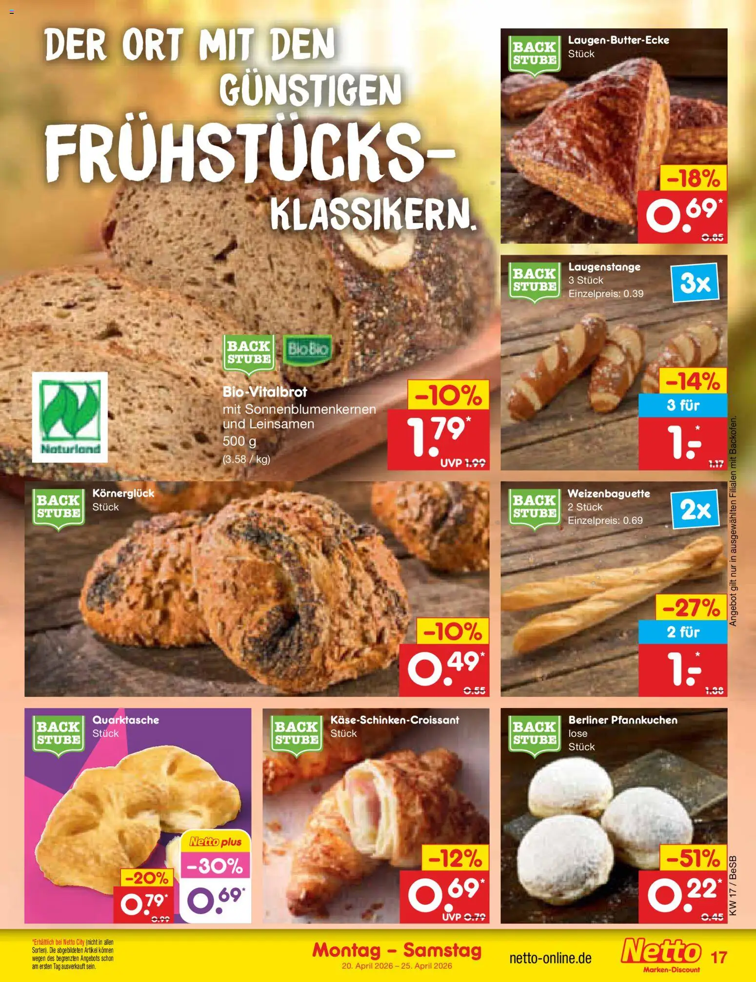 Netto Marken-Discount Prospekt 	 – gültig ab 20.04.2026 | Seite: 19 | Produkte: Berliner, Pfannkuchen