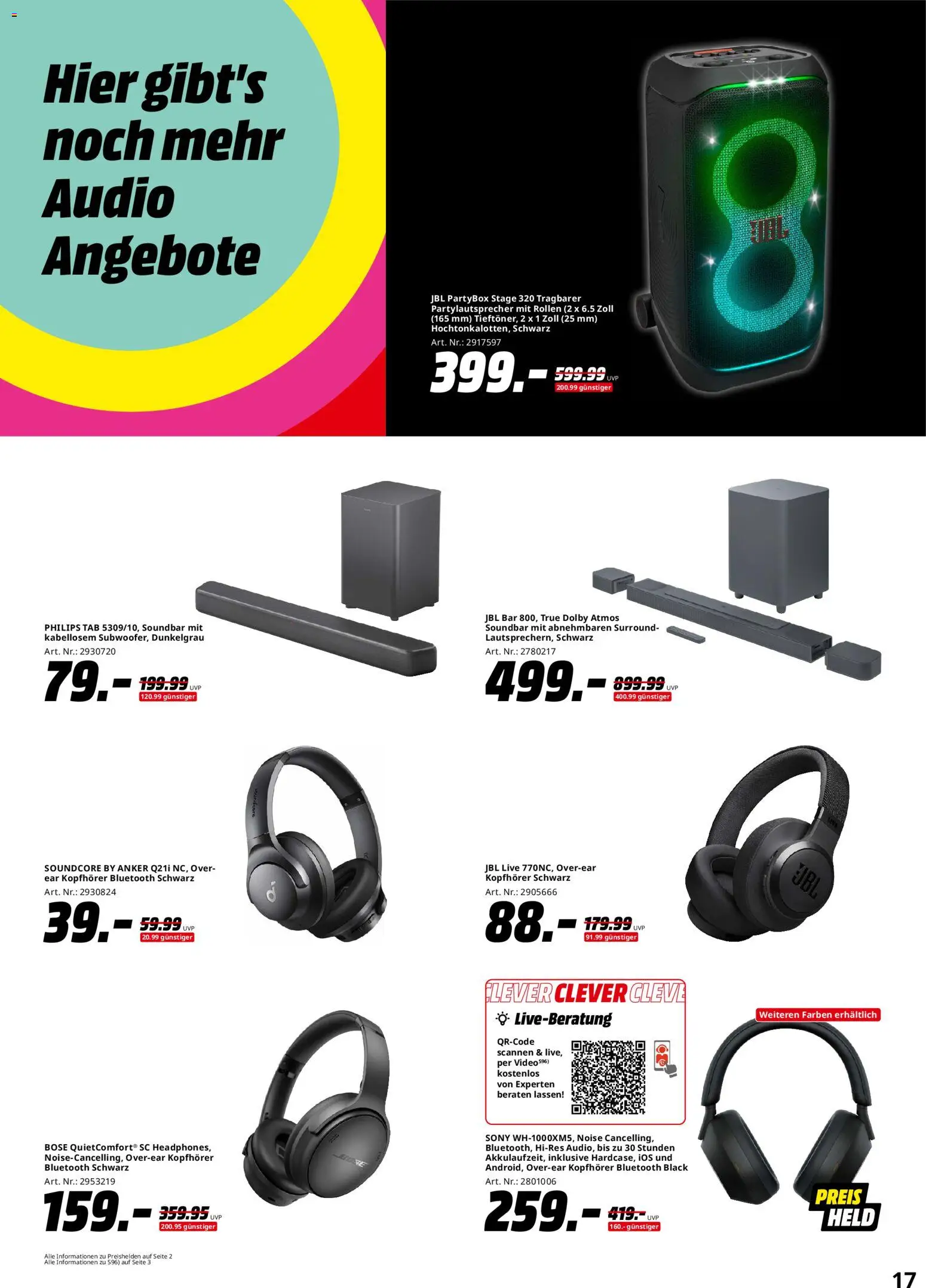 Media Markt - Black Friday – gültig ab 13.11.2025 | Seite: 17 | Produkte: Sony, Philips, Video, Kopfhörer