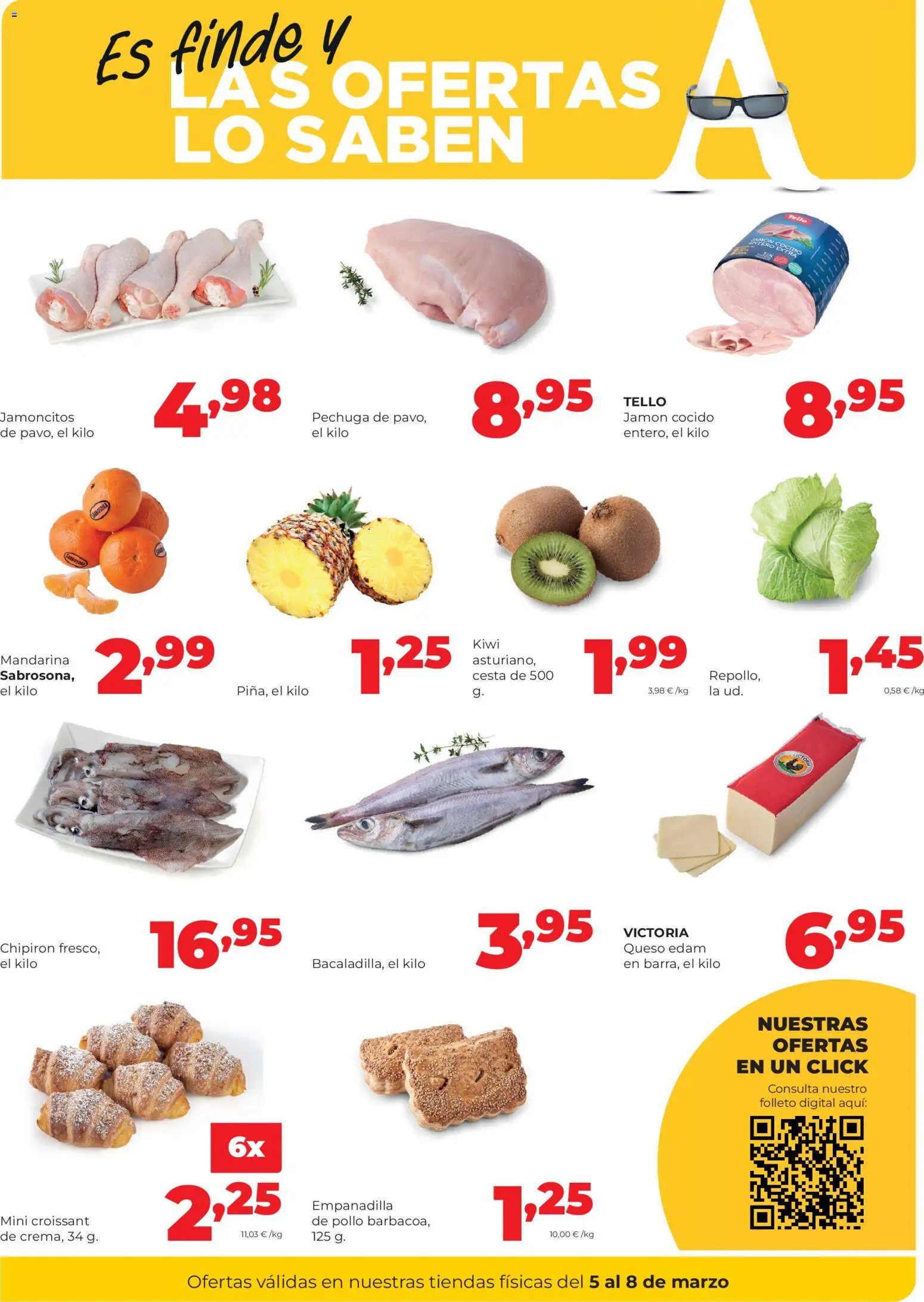 Alimerka - Fin de semana  │ válido desde el 05.03.2026 | Página: 2 | Productos: Queso, Jamón cocido, Croissant, Cesta