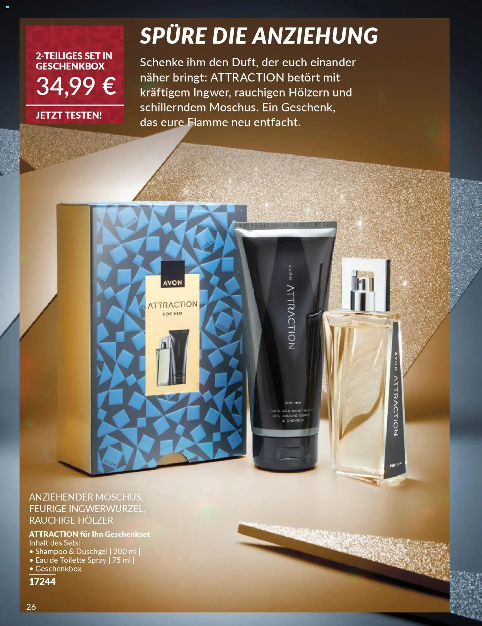 AVON Weihnachtsgeschenkideen – gültig ab 01.11.2025 | Seite: 26 | Produkte: Toilette, Eau de Toilette, Shampoo, Duschgel