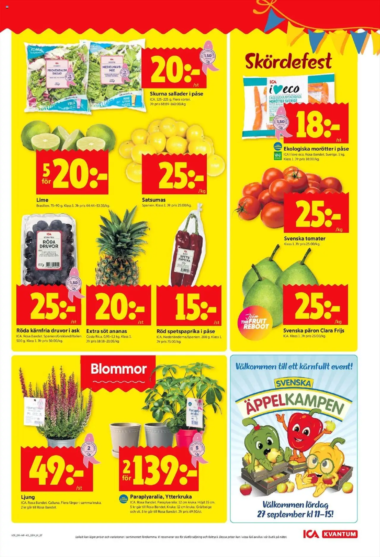 ICA Kvantum reklamblad aktuell från 22.09.2025 | Sida: 7 | Produkter: Kruka, Tomater, Ananas, Lime