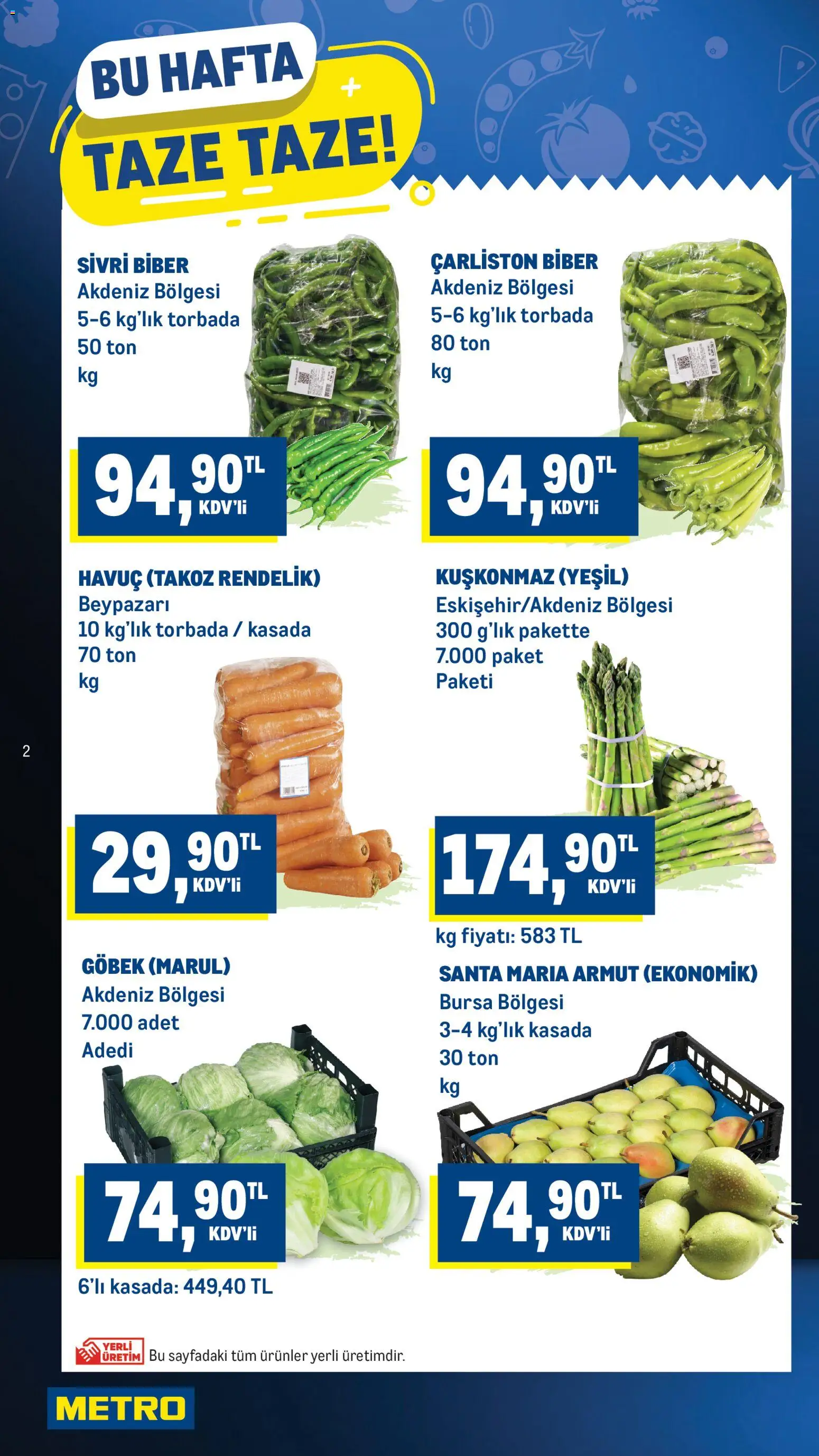 Metro Katalog - 15.04.2026 tarihinden itibaren geçerlidir | Sayfa: 2 | Ürünler: Havuç, Biber, Armut, Marul