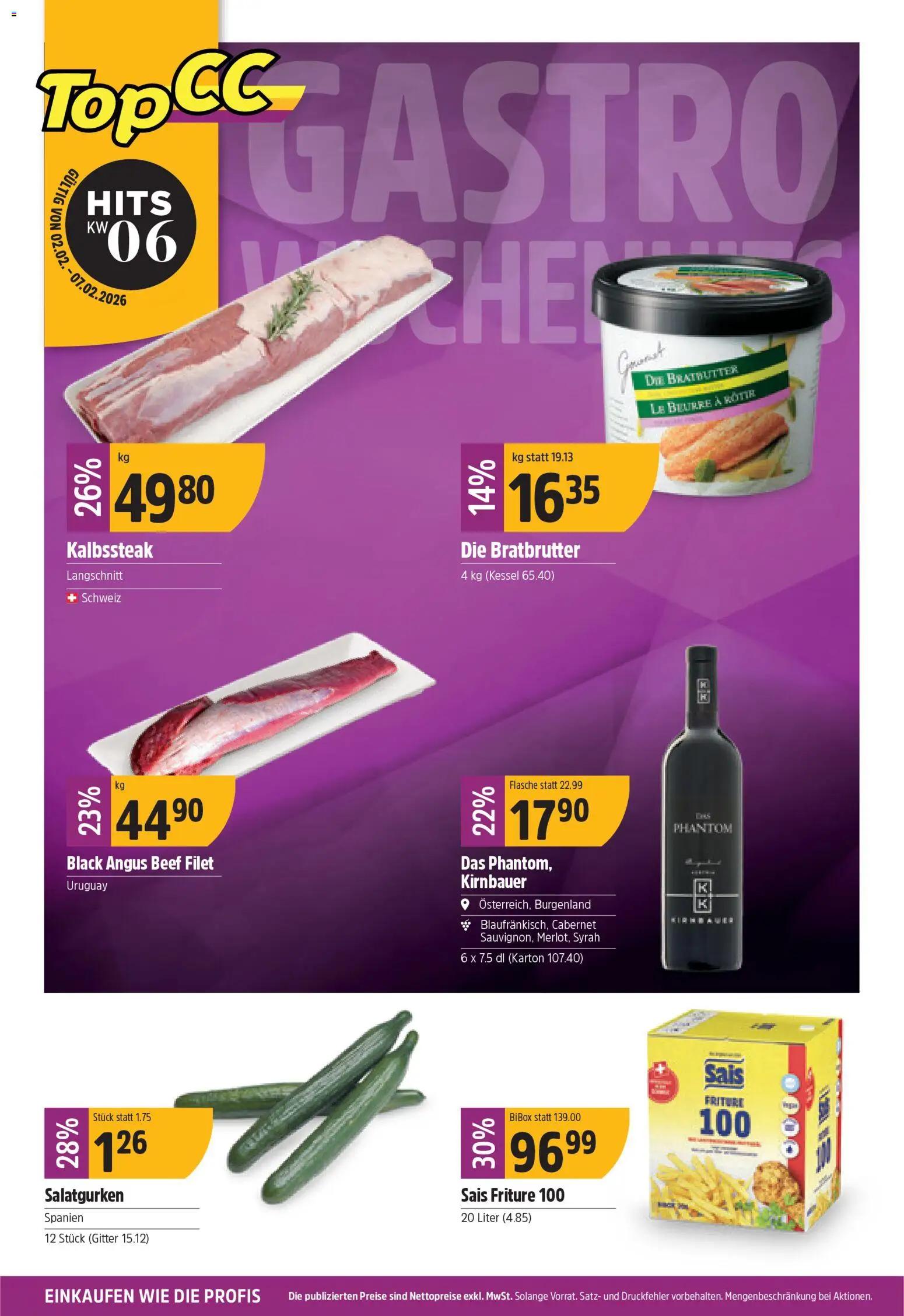 TopCC Aktionen – gültig ab 02.02.2026 | Seite: 1 | Produkte: Gitter, Kessel