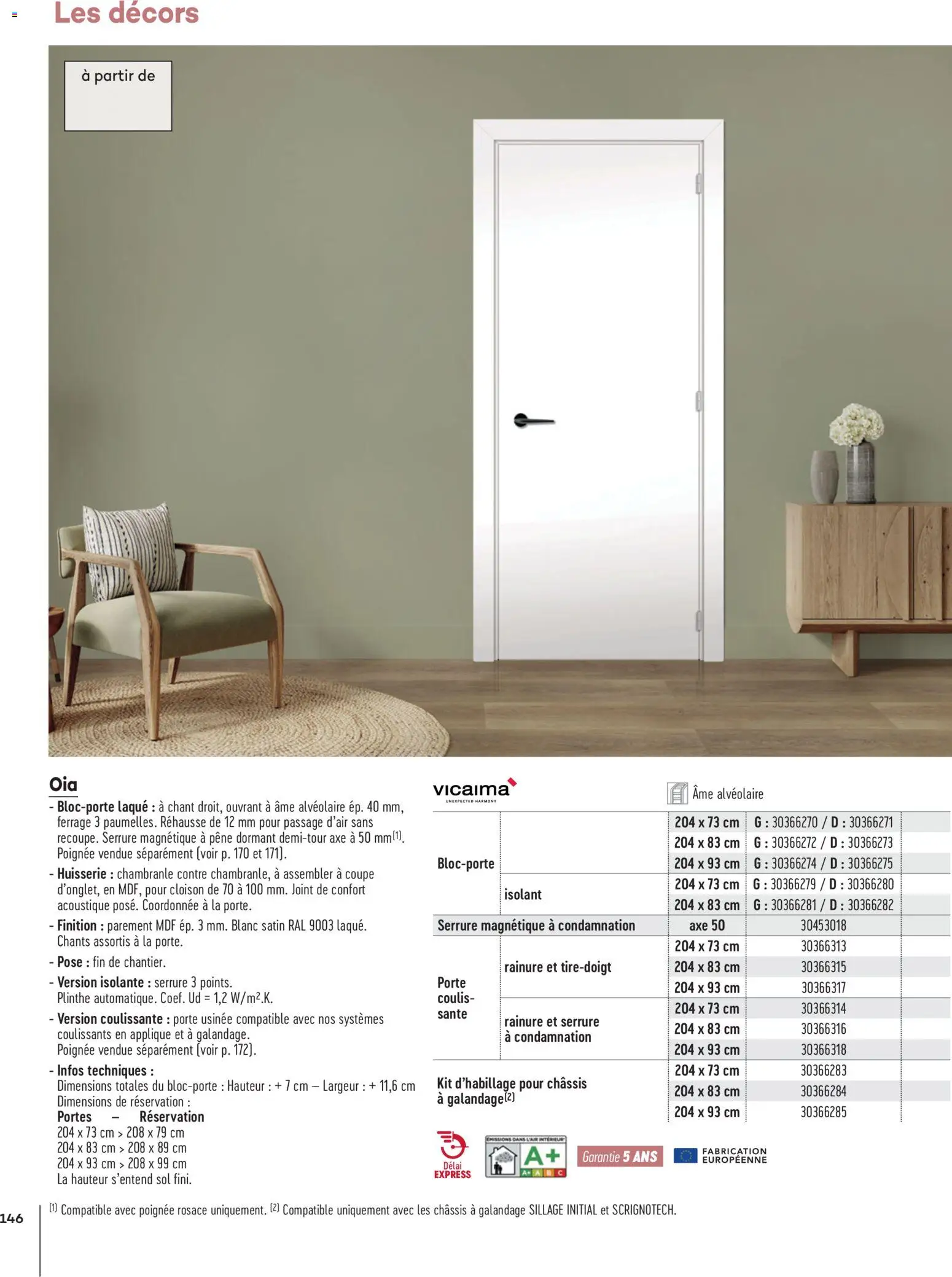 {H1} | Page: 146 | Produits: Plinthe, Porte, Laque, Portes