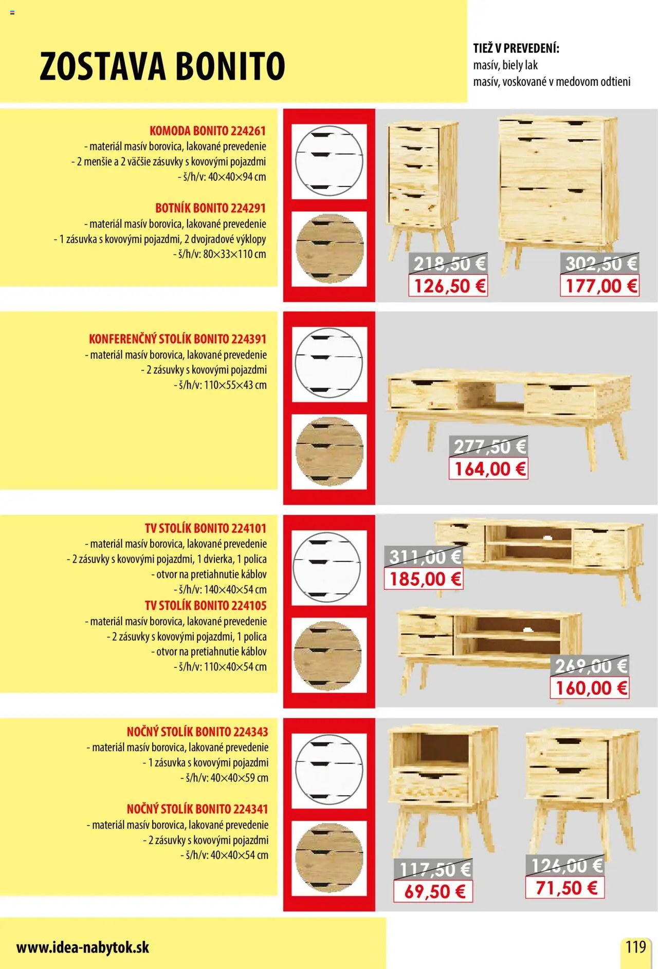 Nové IDEA nábytok akcie – leták je platný od 15.02.2025 | Strana: 119 | Produkty: Tv, Tv stolik, Televízny stolík, Nočný stolík