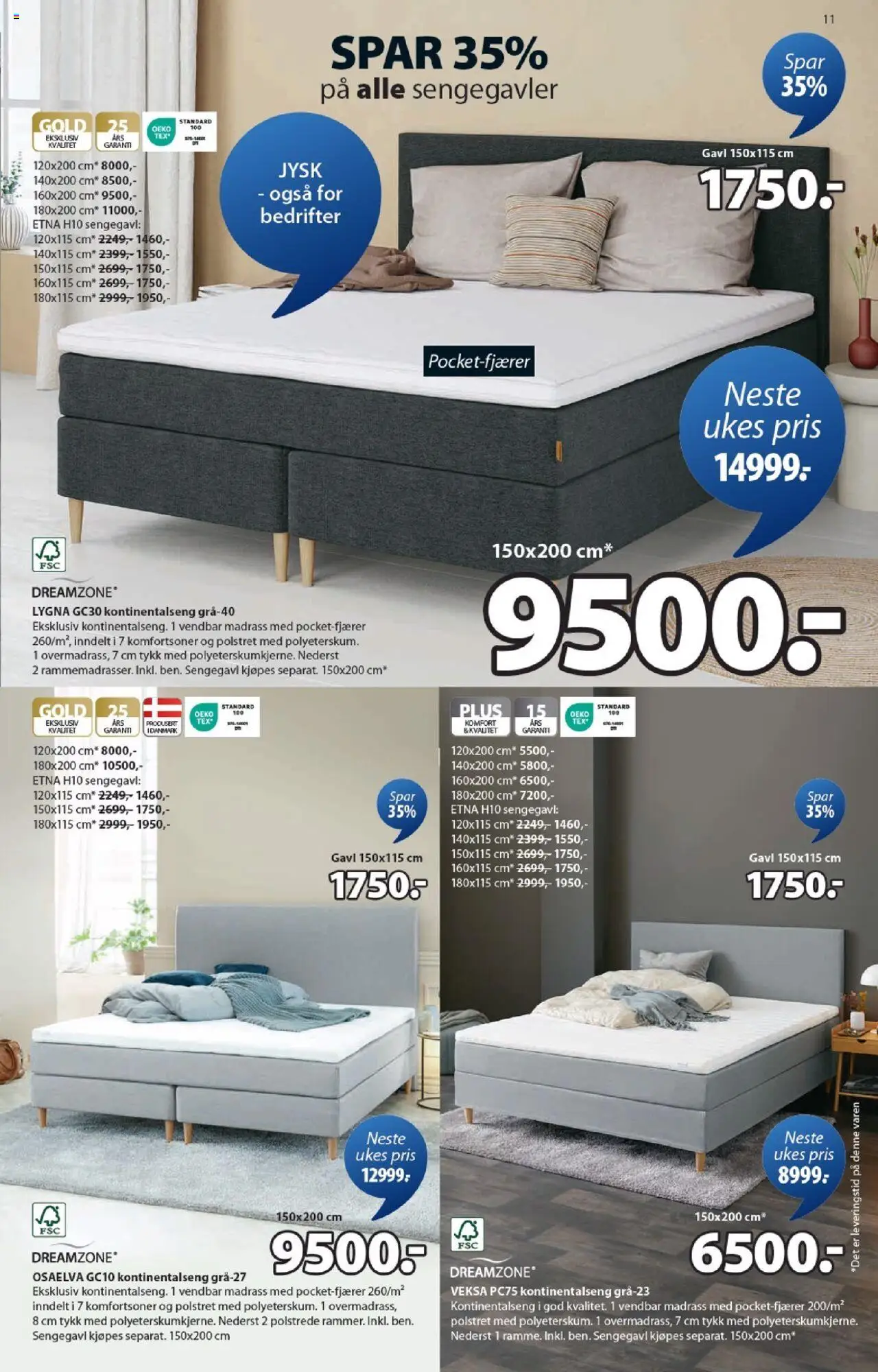  | Side: 11 | Produkter: Kontinentalseng, Суміш дитяча, Madrass, Sengegavl