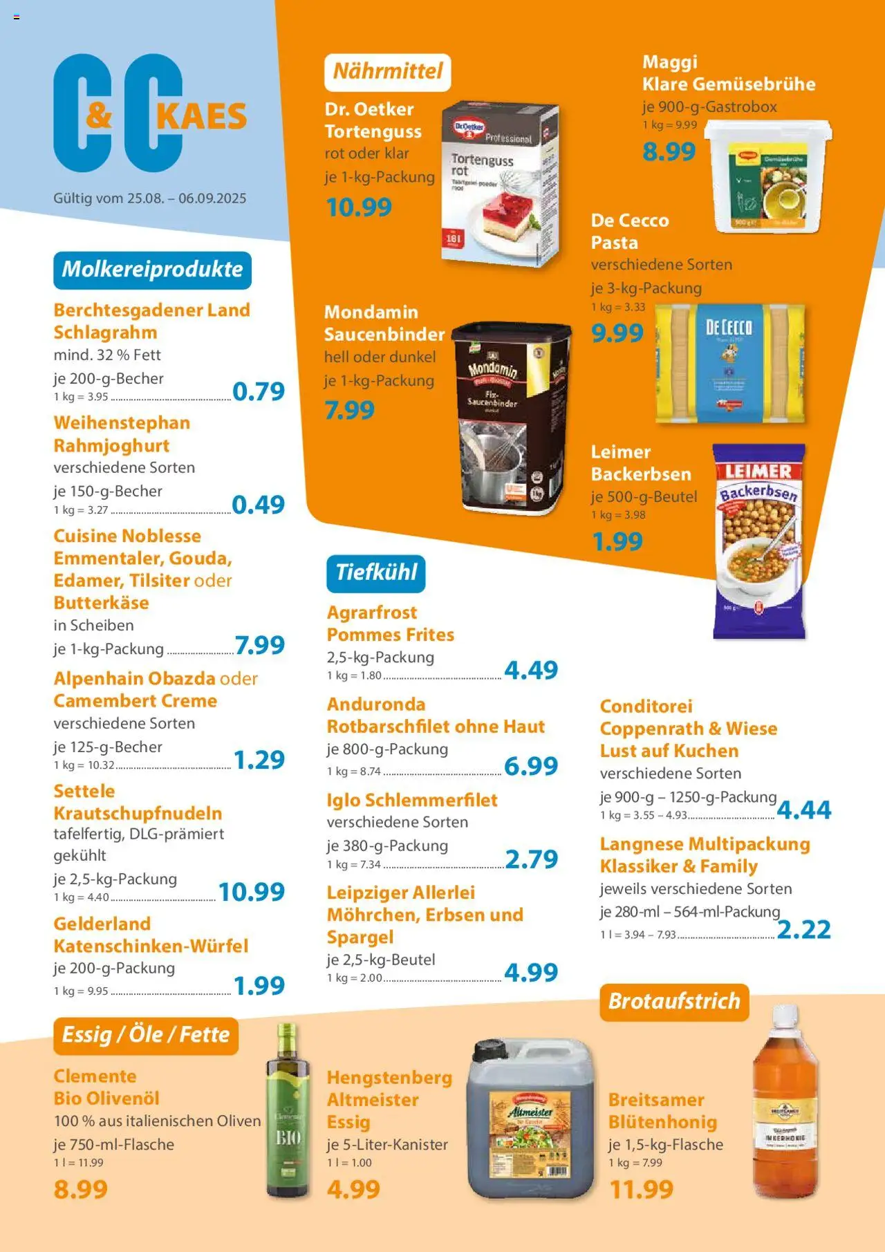 C&C Prospekt 	 - gültig ab dem 25.08.2025 | Seite: 2 | Produkte: Langnese, Maggi, Spargel, Kuchen