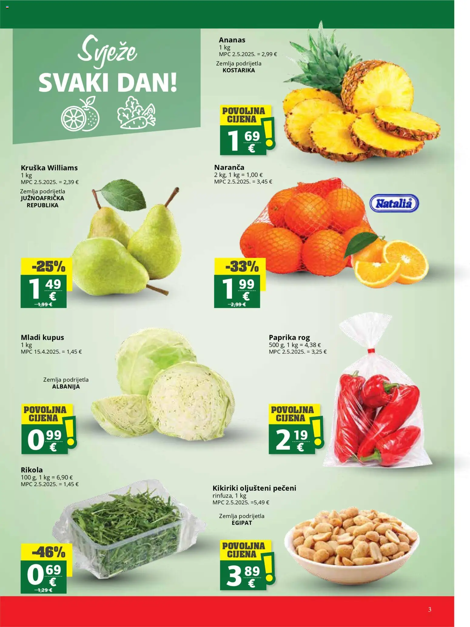 Ultra Gros katalog | vrijedi od 22.04.2026 | Stranica: 3 | Proizvodi: Paprika, Kikiriki, Kupus, Kruška