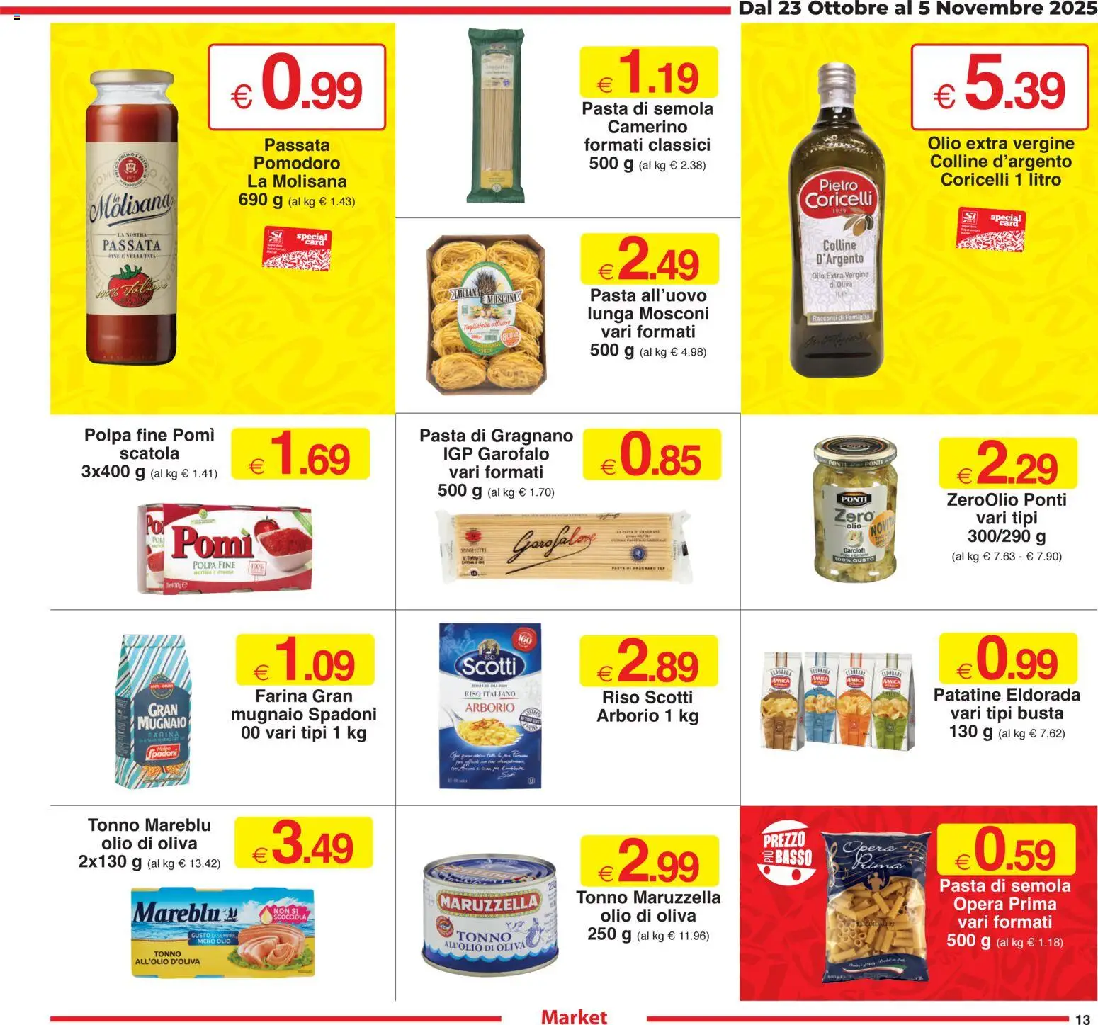 Volantino Sì con Te del 23.10.2025 | Pagina: 13 | Prodotti: Riso, Patatine, Carciofi, Olio di Oliva