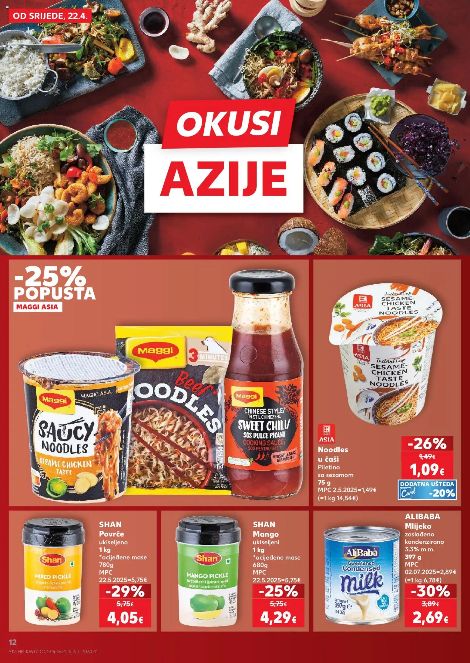Kaufland katalog | vrijedi od 22.04.2026 | Stranica: 12 | Proizvodi: Mlijeko, Piletina, Povrće, Mango