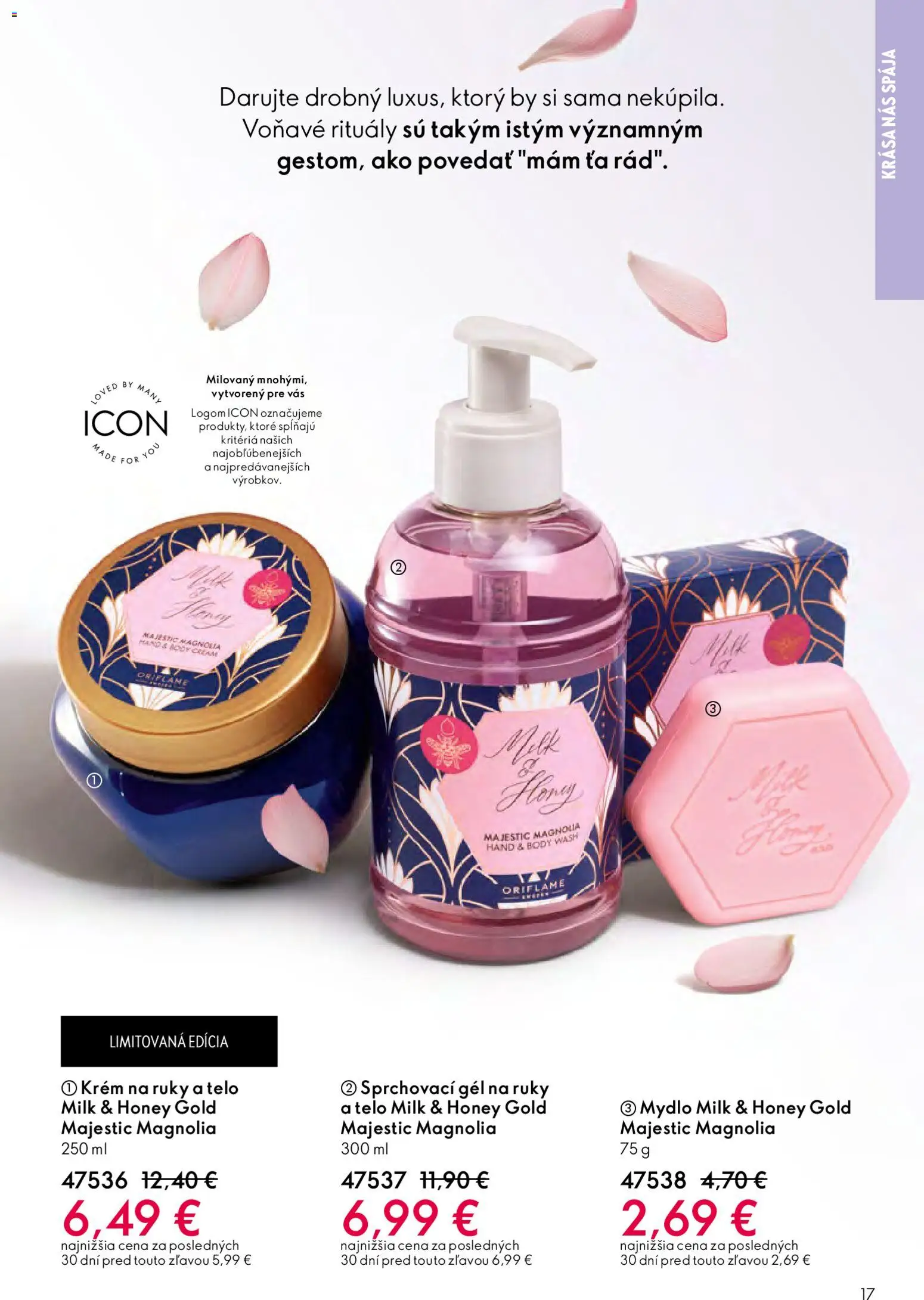 Nové Oriflame akcie – leták je platný od 06.05.2026 | Strana: 17 | Produkty: Krém na ruky, Mydlo, Krém