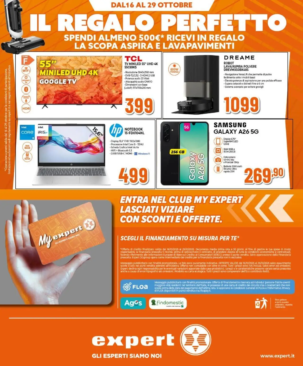 Volantino Expert del 16.10.2025 | Pagina: 31 | Prodotti: Scopa, Fotocamera, USB, Robot