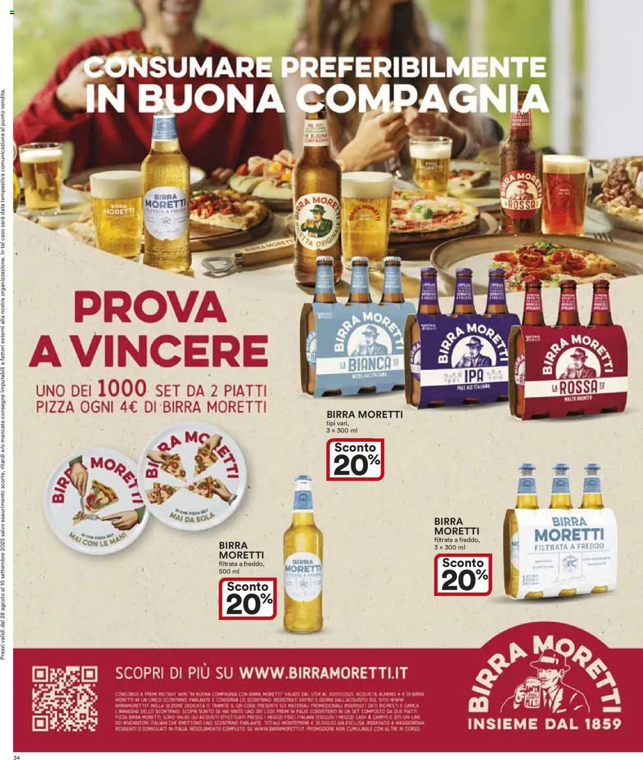 Volantino Ipercoop del 28.08.2025 | Pagina: 34 | Prodotti: Pizza, Birra, Birra Moretti, Data