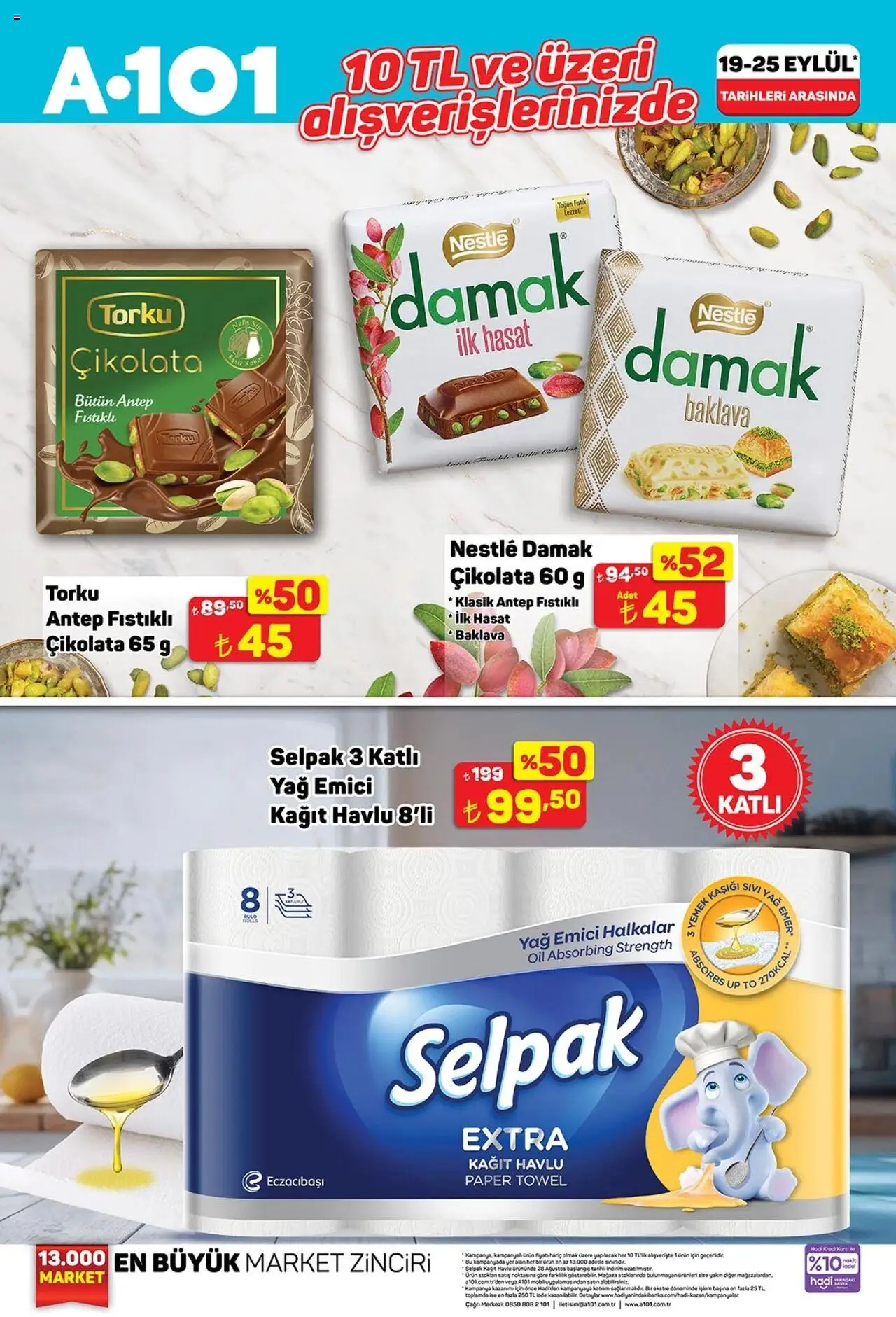 A101 Katalog - 19.09.2025 tarihinden itibaren geçerlidir | Sayfa: 4 | Ürünler: Sıvı yağ, Çikolata, Yağ, Kağıt havlu