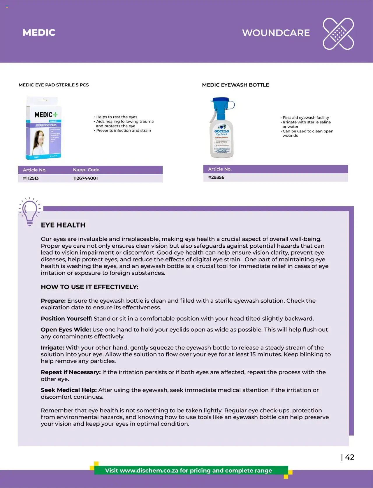 Dis-Chem - HomeCare Catalogue │ valid from 01.01.2025 | Page: 45 | Products: Pads, Water