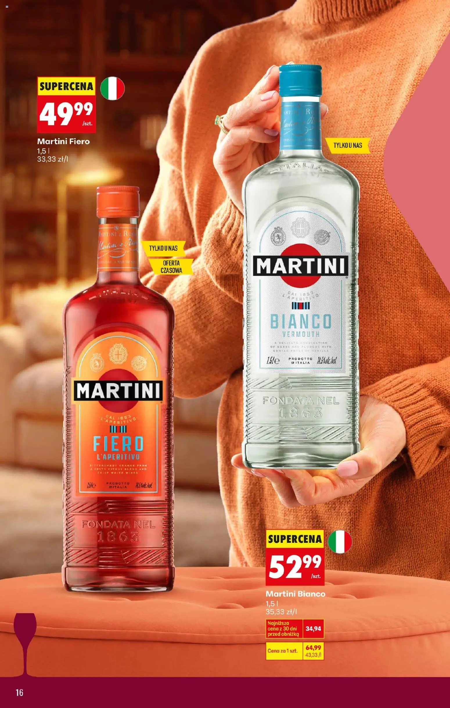 Biedronka gazetka - Czas na toast od 26.01.2026 | Strona: 16 | Produkty: Martini, Martini Bianco
