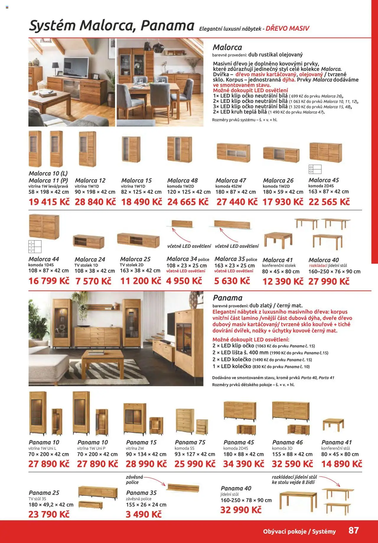 ORFA nábytek katalog 2025-2026 od 01.10.2025 | Strana: 87 | Produkty: Vitrína, Stolek, Police, LED