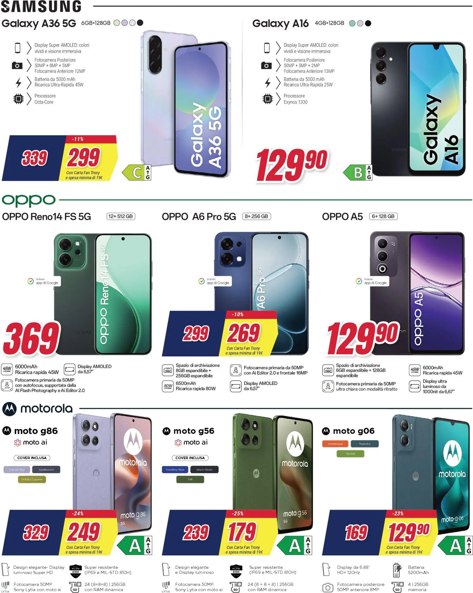 Volantino Trony del 27.12.2025 | Pagina: 8 | Prodotti: Samsung Galaxy, Fotocamera, Fan, Batteria